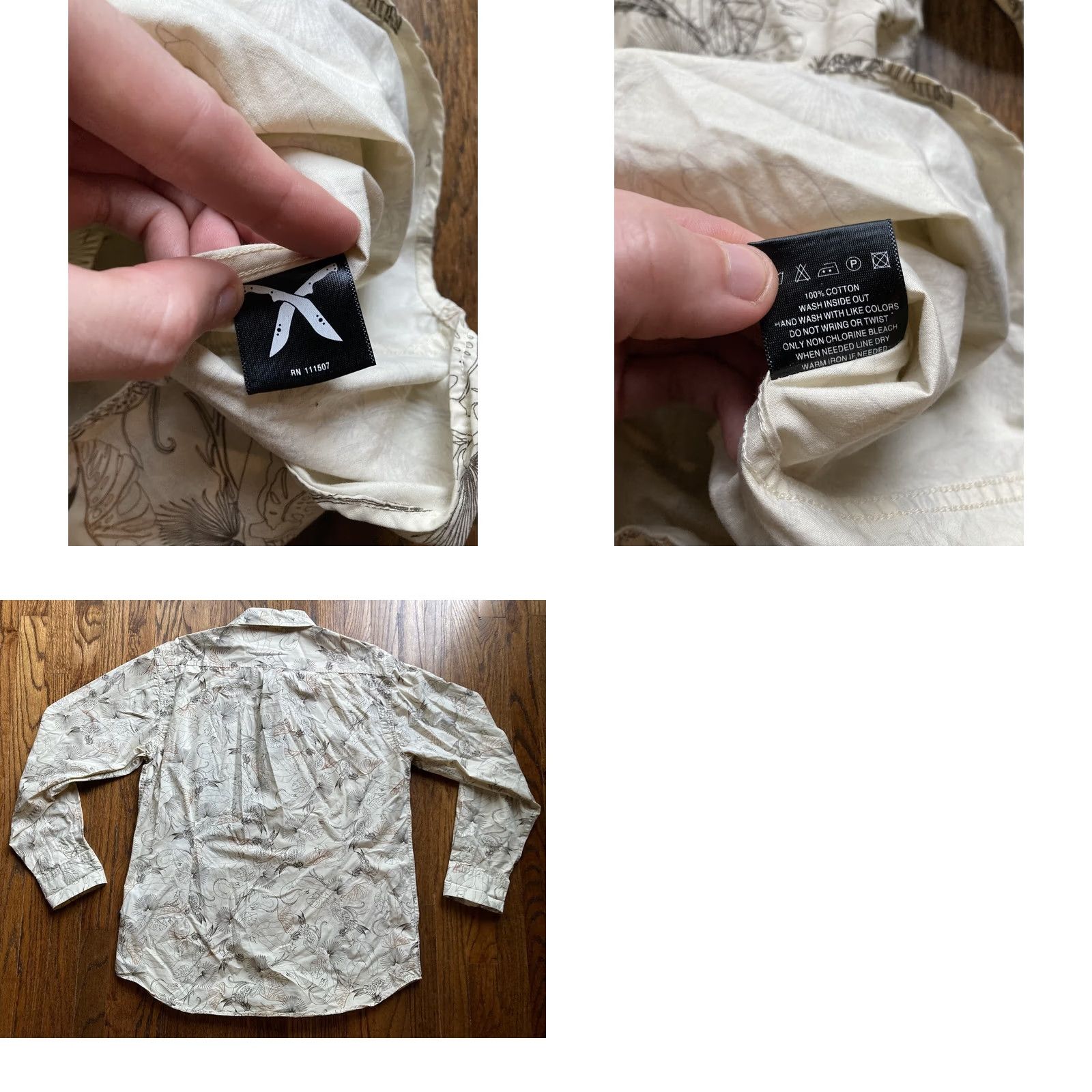 Vintage VINTAGE Artful Dodger Button-Up Shirt Mens XL AOP Embroidered Beige Size US XL / EU 56 / 4 - 9 Thumbnail