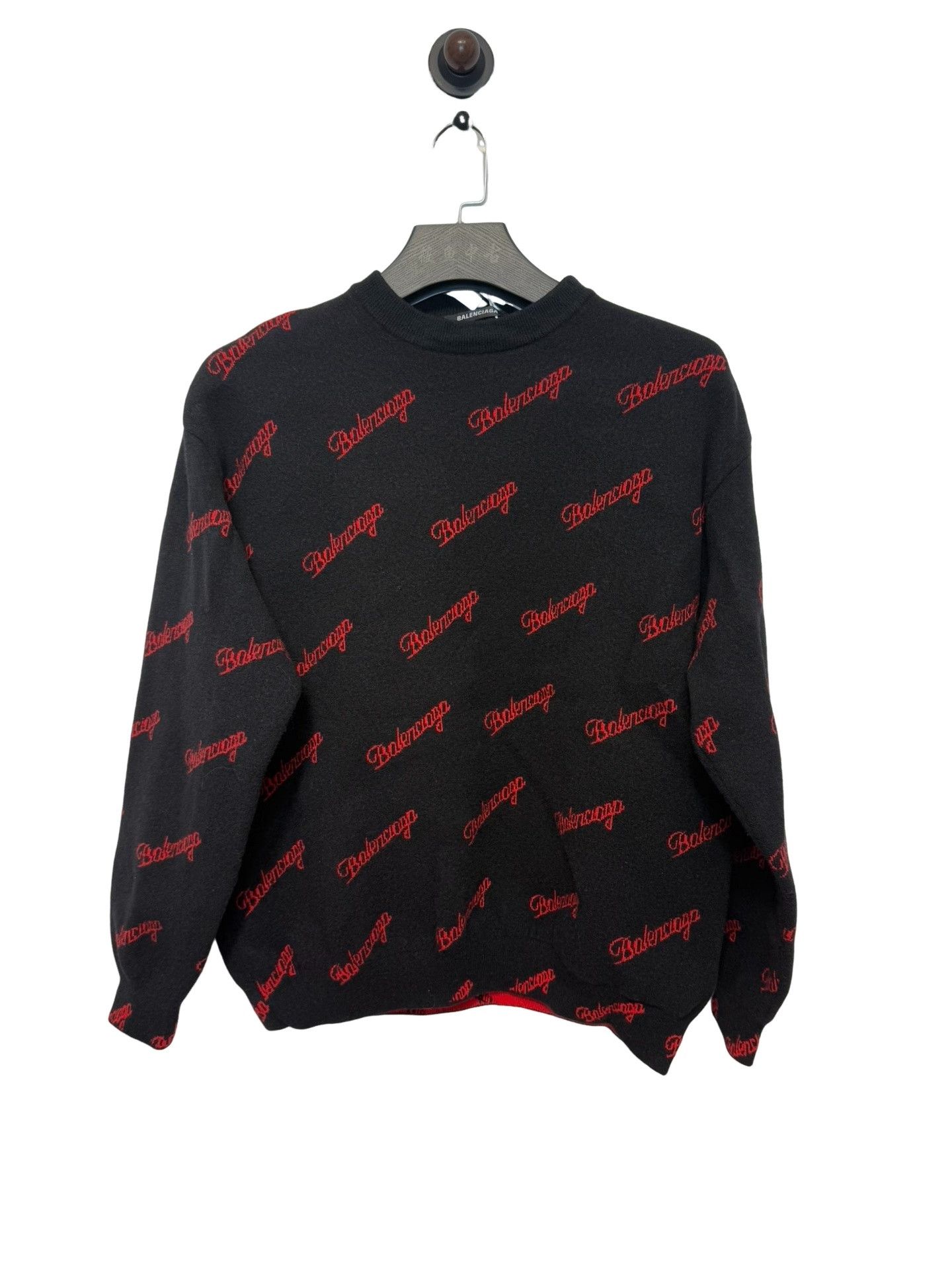 Balenciaga Balenciaga All-Over Logo Knit Sweater Size M Size US M / EU 48-50 / 2 - 1 Thumbnail