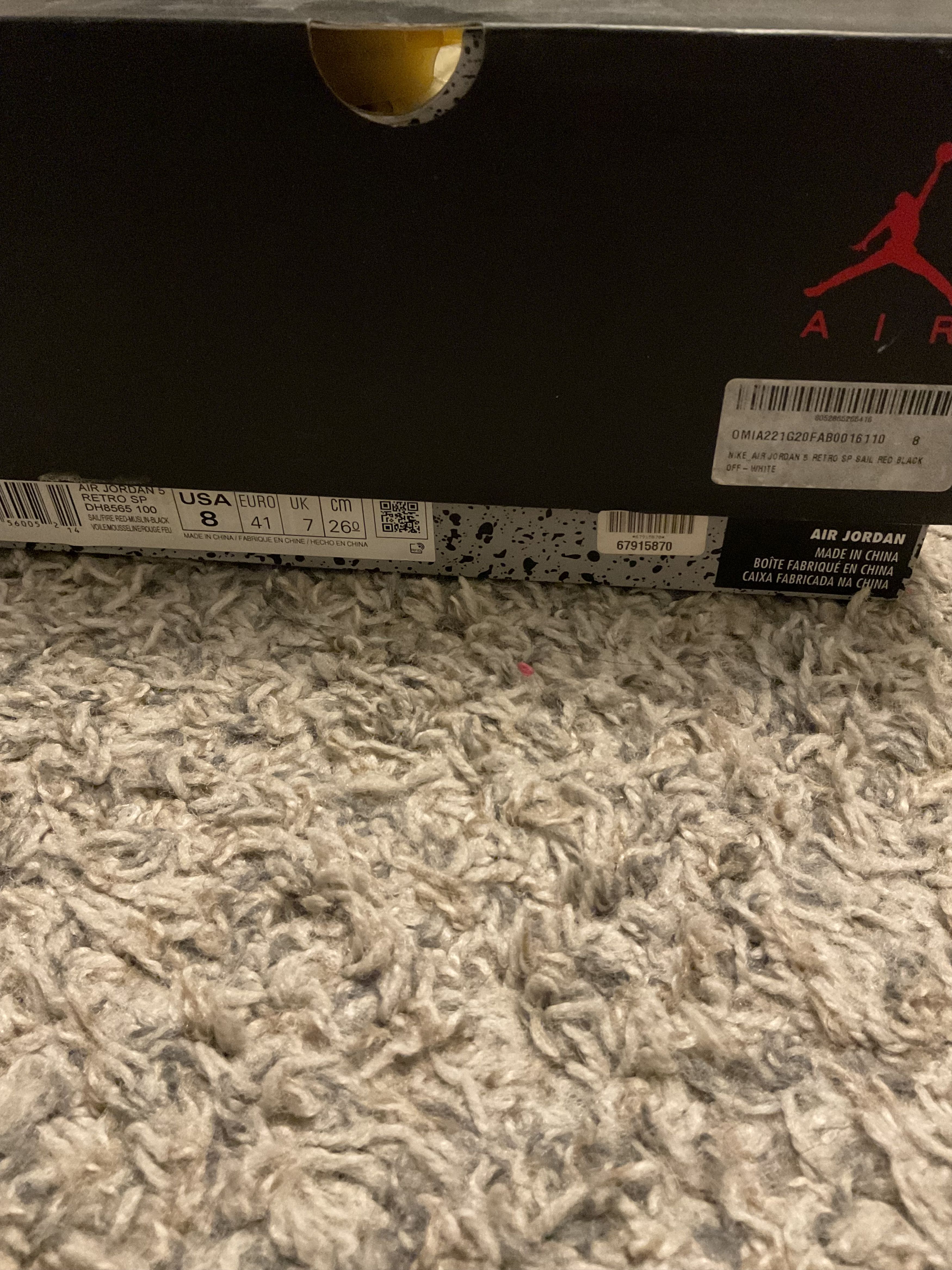 Jordan 5 off white sails