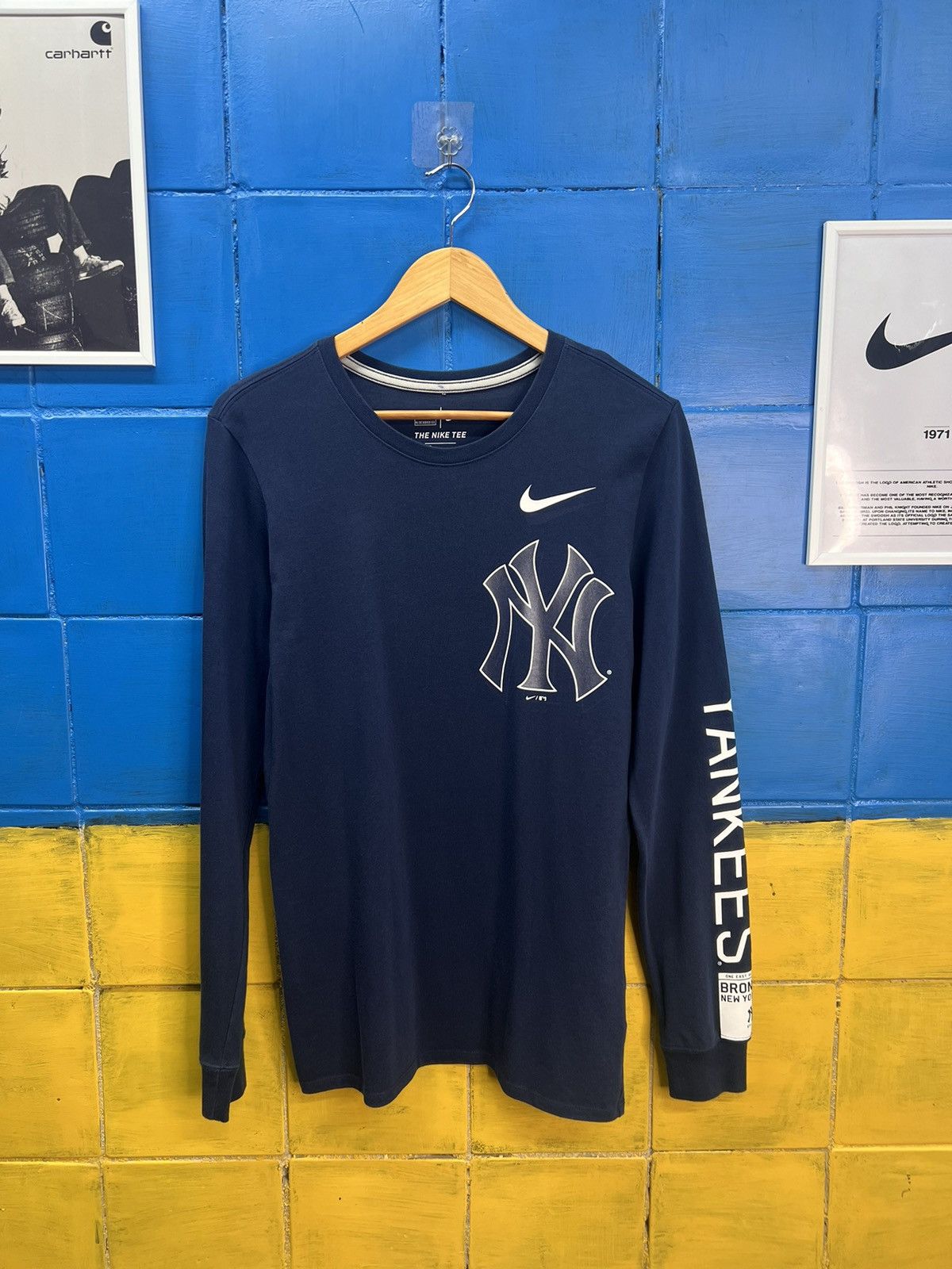 New York Yankees × Nike Nike New York Longsleeve T-Shirt Size US S / EU 44-46 / 1 - 1 Thumbnail