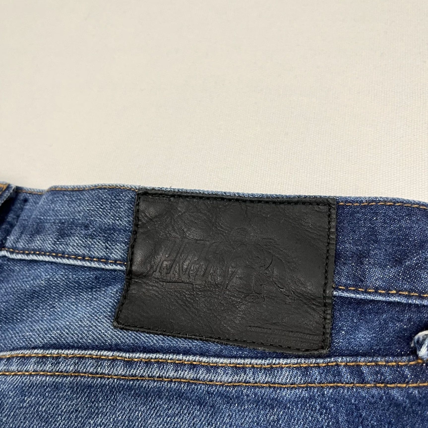 Prps PRPS Jeans Mens 31x32 Demon Fit Dark Blue Distressed Denim Streetwear Button Fly Jeans Mens Blue 31 Slim Hip Hop Branded Belt Loops 5-Pocket Design Size US 31 - 5 Thumbnail
