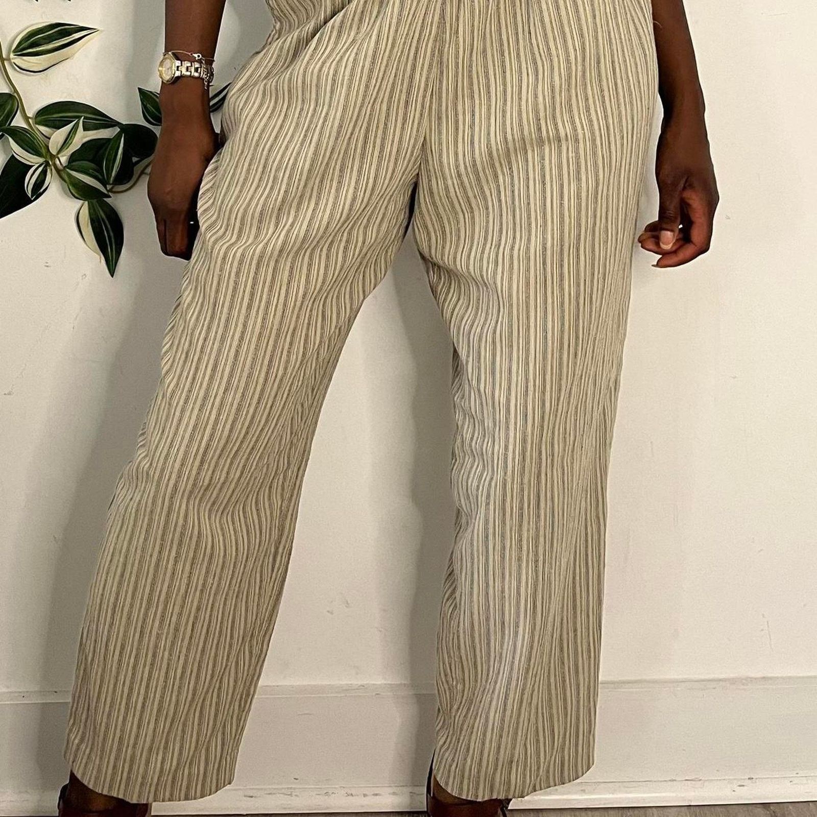 Other Vintage stripped linen pants Size 30" / US 8 / IT 44 - 1 Thumbnail