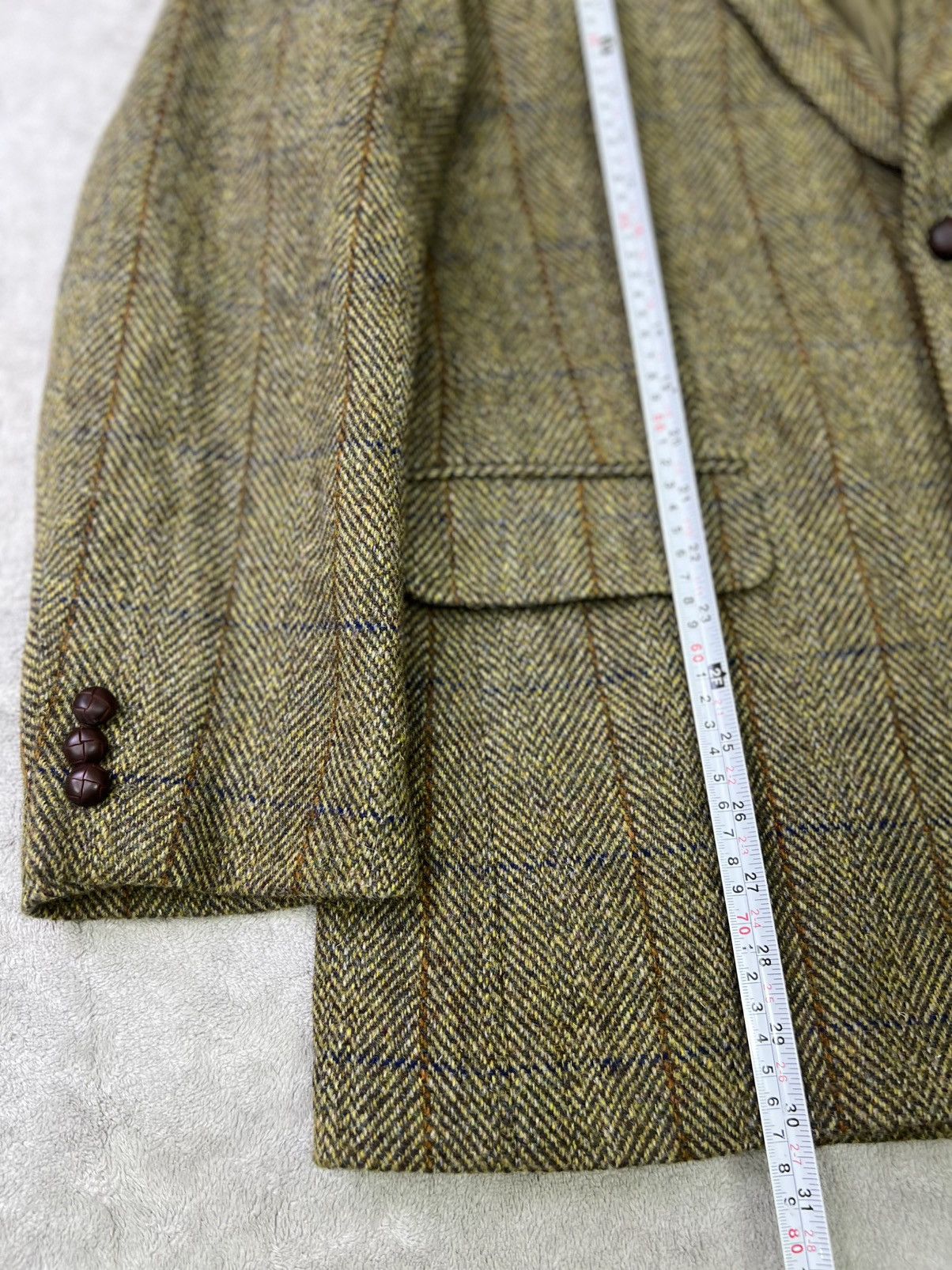 Harris Tweed Vintage Harris Tweed Wool Blazer 42R Olive Herringbone Size 42R - 9 Thumbnail