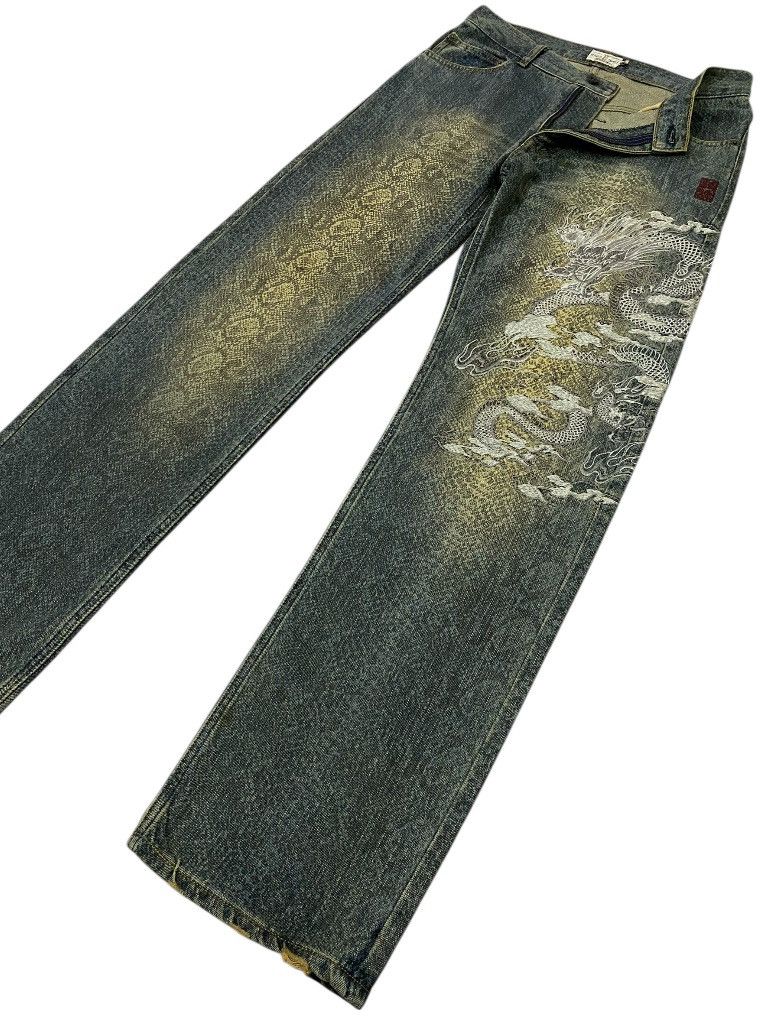 Karakuri Tamashii Karakuri Tamashi Dragon Embroidery Snake Skin Pattern Denim Size US 30 / EU 46 - 22 Thumbnail