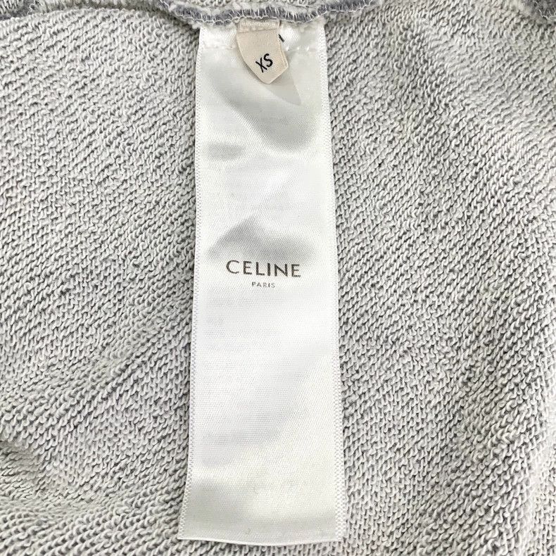 Celine Celine Gray Logo Cotton Hooded Sweatshirt Size US XS / EU 42 / 0 - 7 Thumbnail