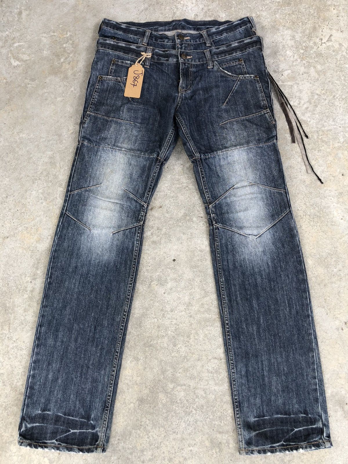 PPFM PPFM Double Waist Distressed Jeans Size US 33 - 2 Thumbnail
