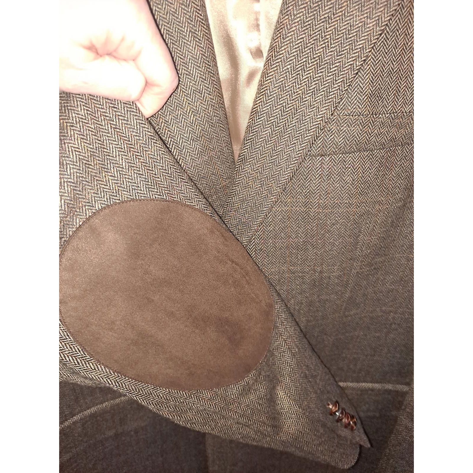 Lauren Ralph Lauren Lauren Ralph Lauren Brown Lambswool Tweed Blazer with Elbow Size 44R - 6 Thumbnail