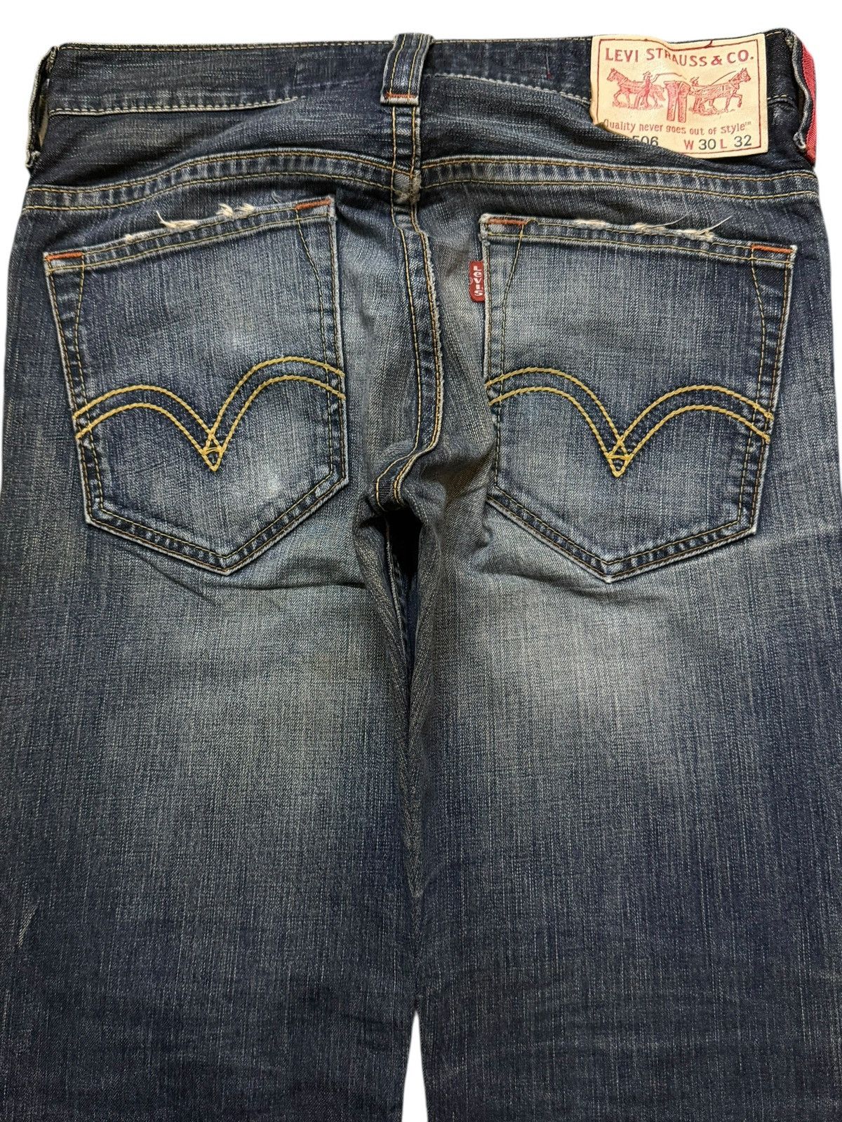 Levi's Vintage Clothing Vintage 90s Levis 506 Blue Wash Faded Distressed Straight Size US 31 - 4 Thumbnail