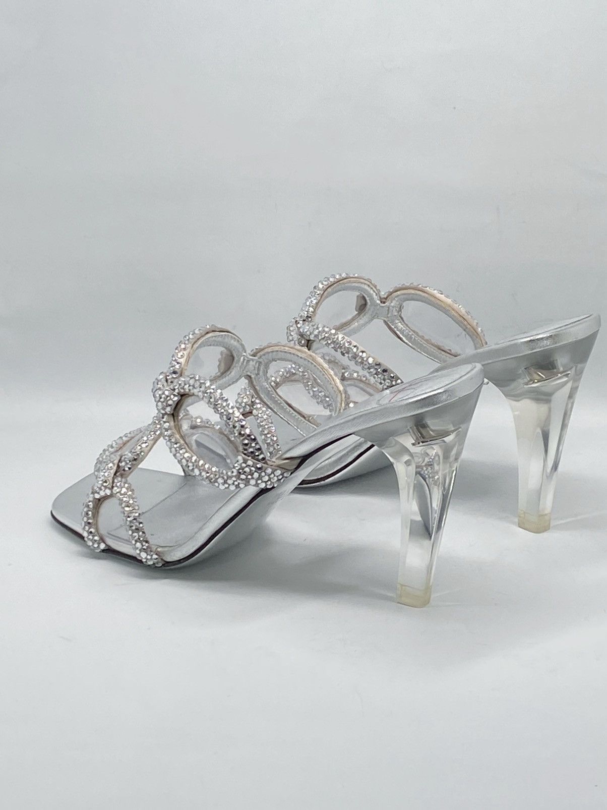 Valentino Valentino Garavani Crystal embellished heel sandal size 37.5 Size US 7.5 / IT 37.5 - 10 Thumbnail