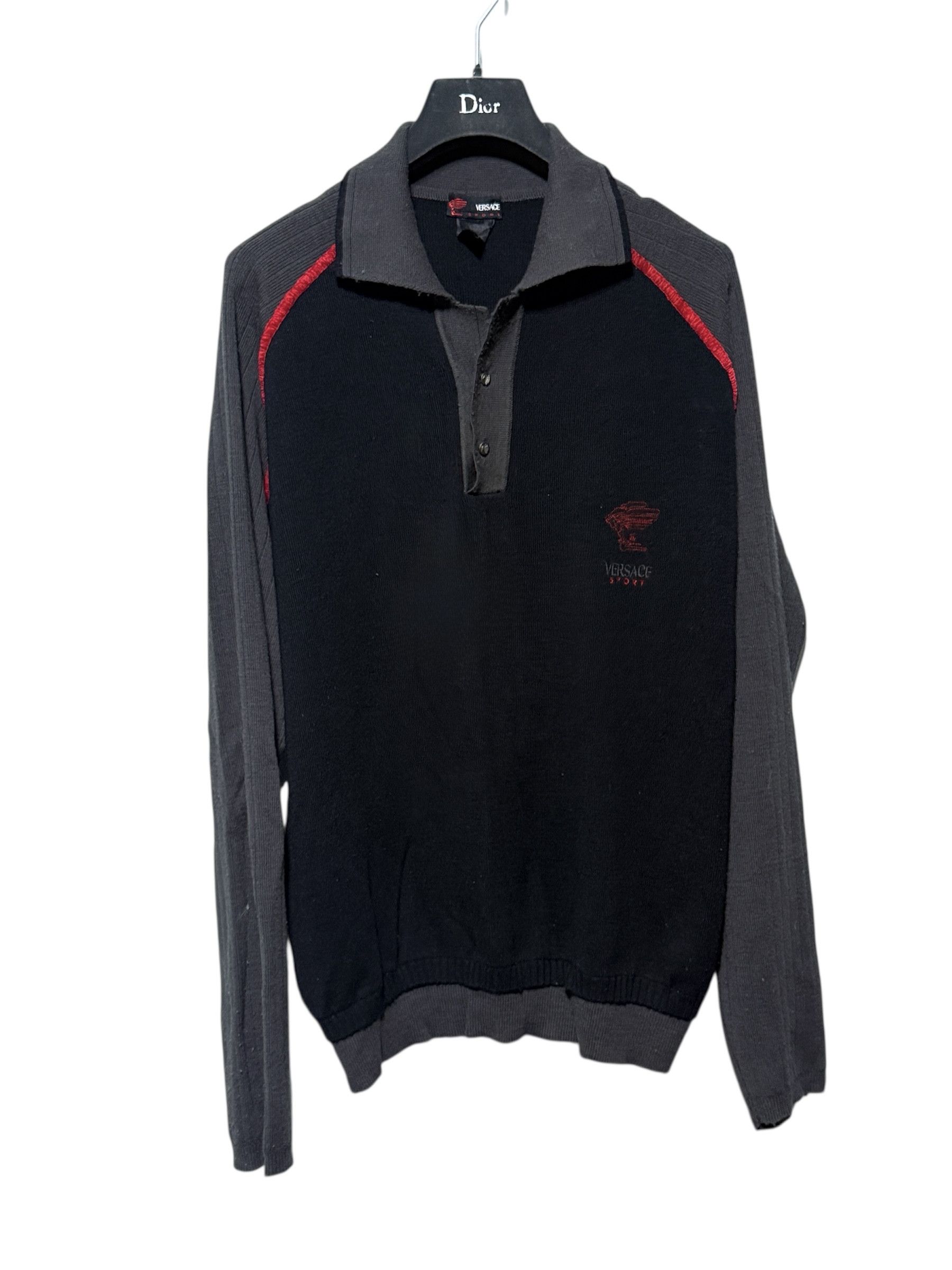 Versace Vintage versace sport polo sweater wool jumper rare size L Size US L / EU 52-54 / 3 - 2 Thumbnail