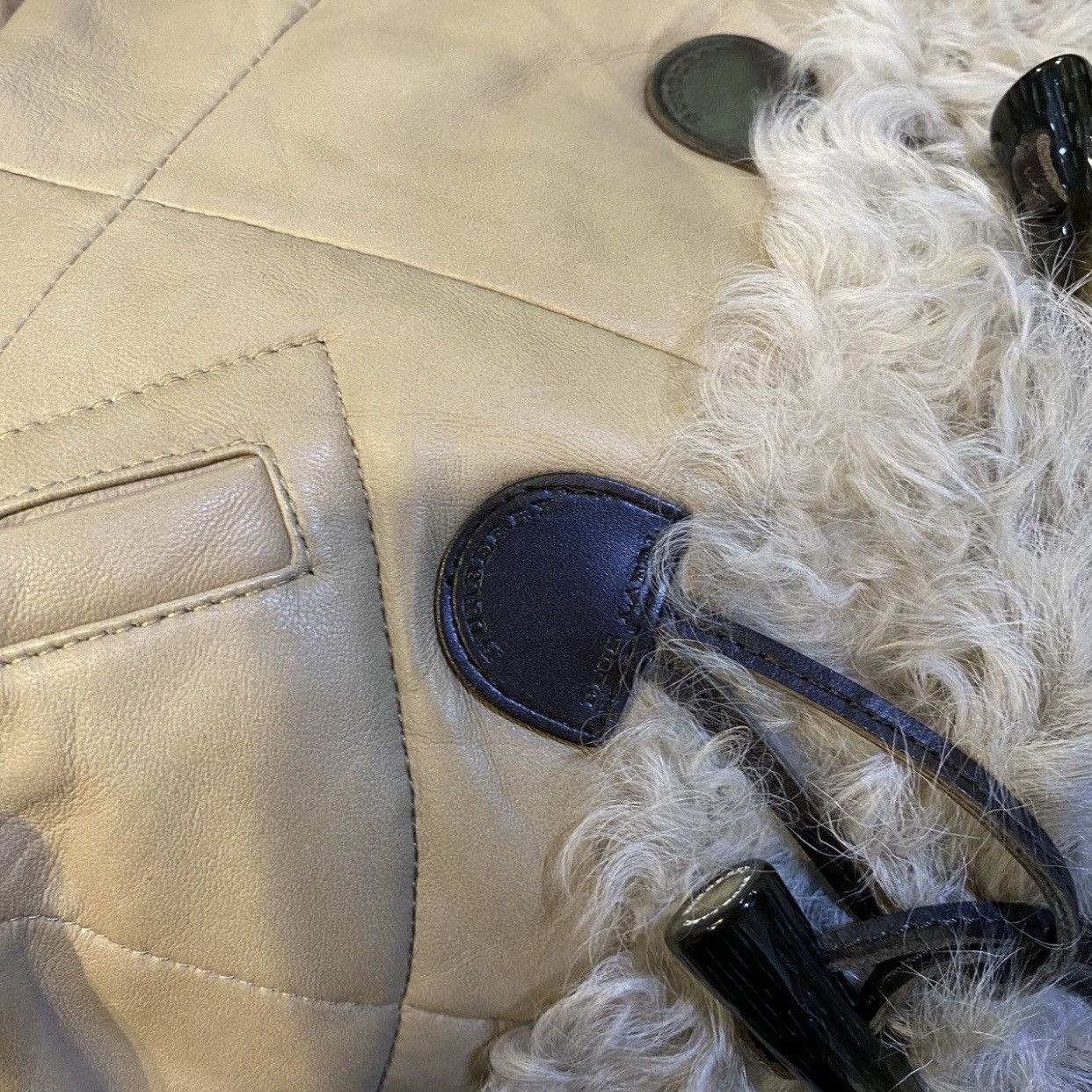 Burberry Burberry London Blue Label sheepskin leather jacket fur trim Size XS / US 0-2 / IT 36-38 - 9 Thumbnail