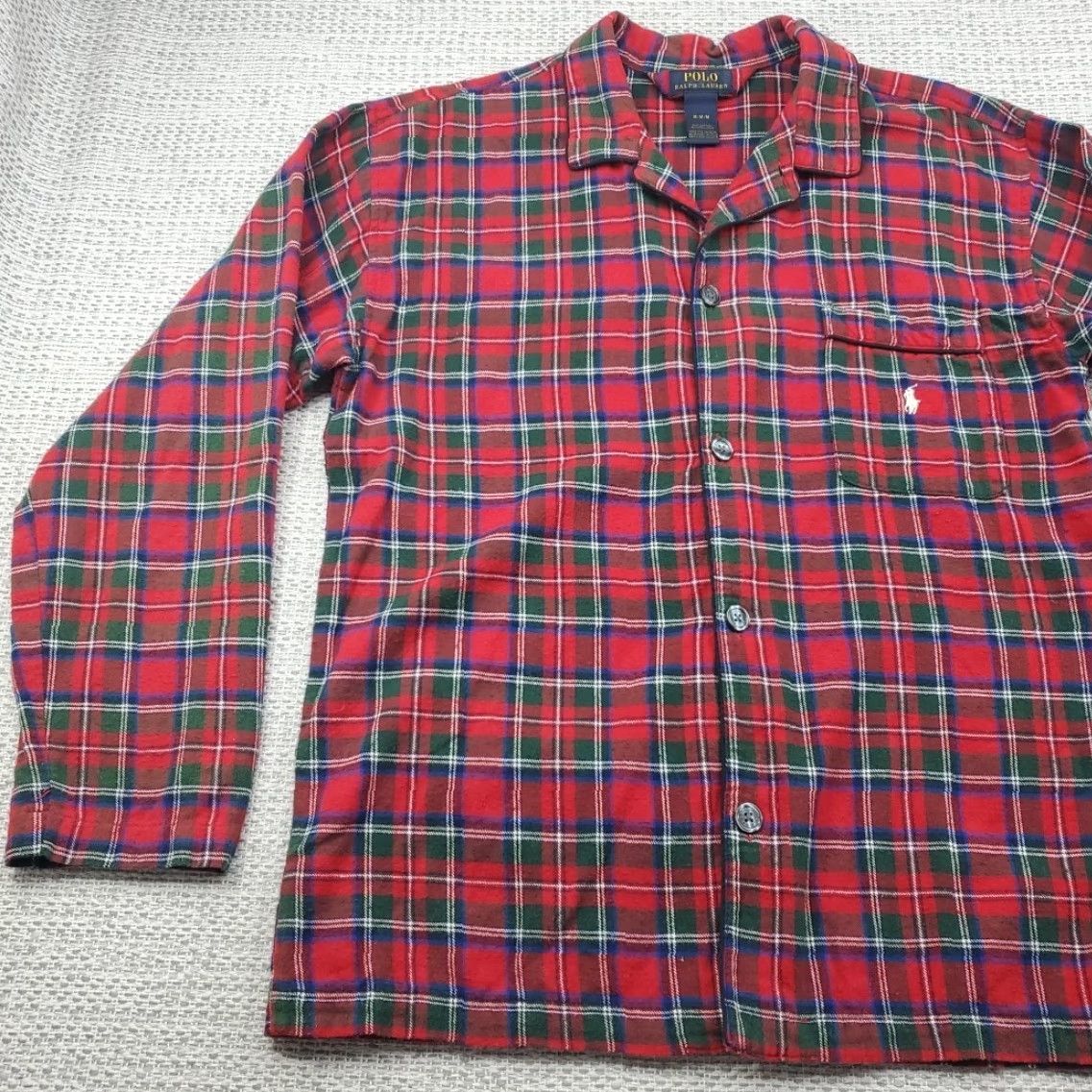 Polo Ralph Lauren Polo Ralph Lauren Mens Medium Plaid Pajama Sleepwear Button Up Shirt Cotton Size US M / EU 48-50 / 2 - 3 Thumbnail