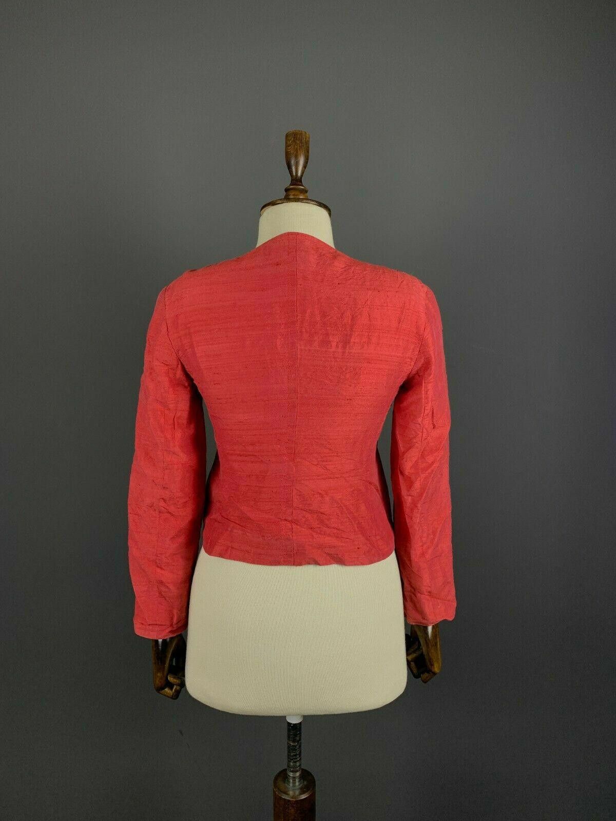 Designer Ladies MAX & CO. CLASSICS Red Silk Zip Up Jacket Size USA 4 Size S / US 4 / IT 40 - 5 Thumbnail
