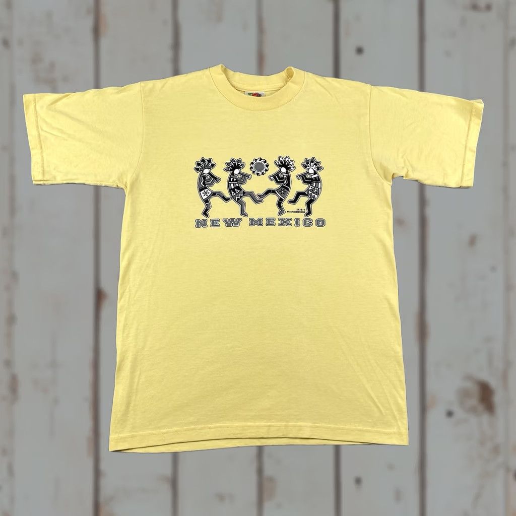 Fruit Of The Loom VINTAGE New Mexico Hopi Kokopelli Aztec Hunched Back Flute Player Glyph Shirt Small Size US S / EU 44-46 / 1 - 1 Thumbnail