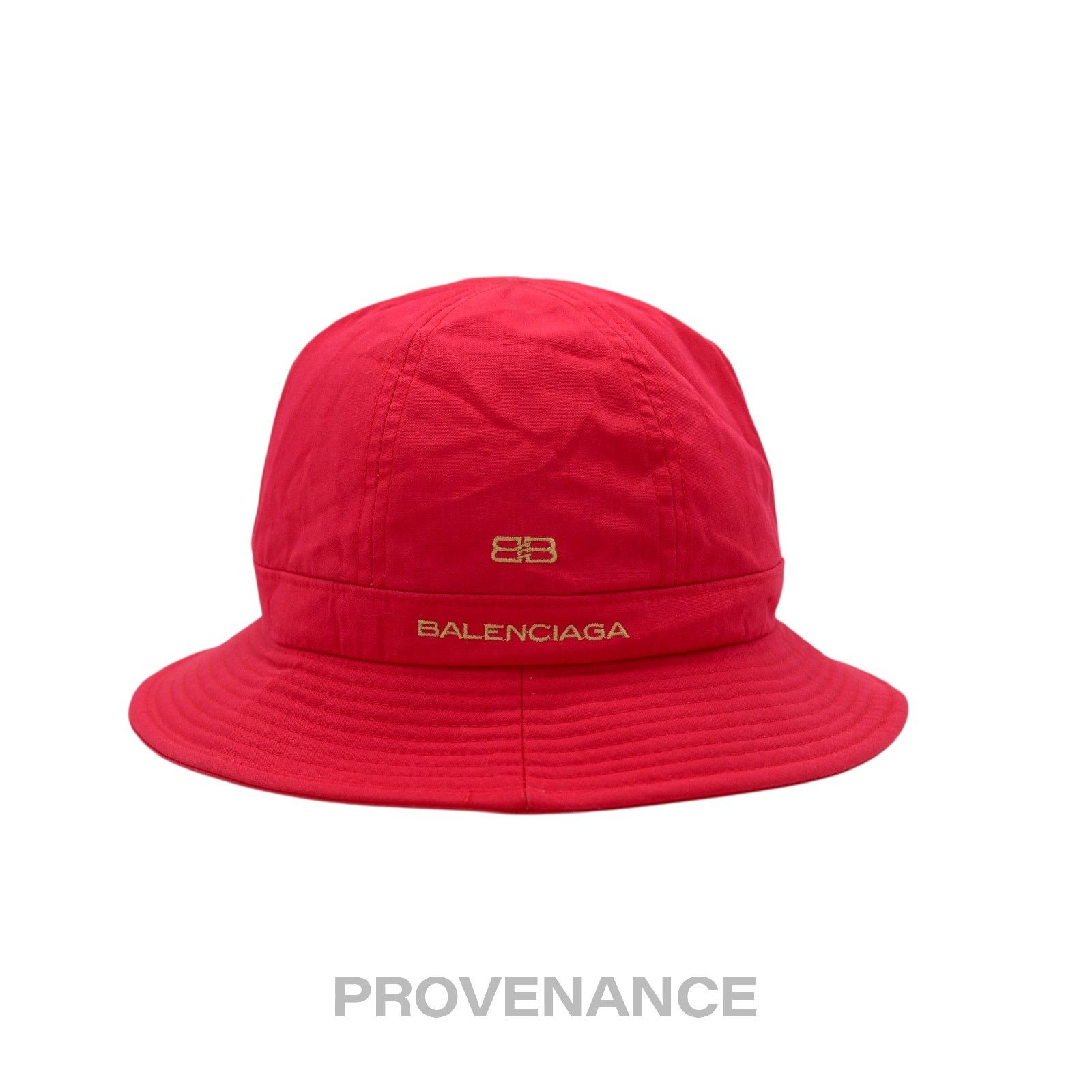 Balenciaga 🔴 Balenciaga BB Logo Embroidered Bucket Hat - Red M Size ONE SIZE - 1 Thumbnail