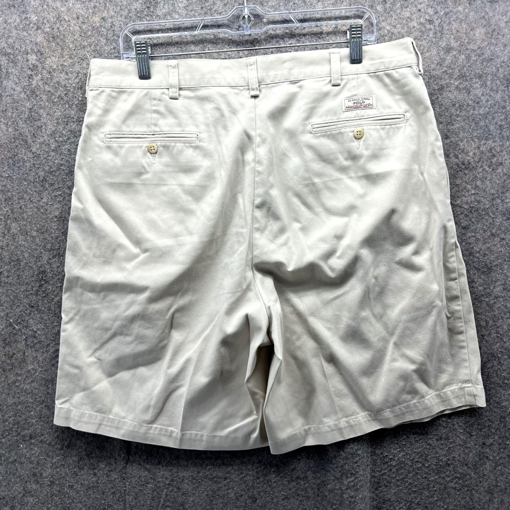 Polo Ralph Lauren Polo Ralph Lauren Shorts Men 36 Khaki Chino Pleated Tan Beige Cotton Classic Vintage? No - (Note: Original title says Vintage: No) Size US M / EU 48-50 / 2 - 2 Thumbnail