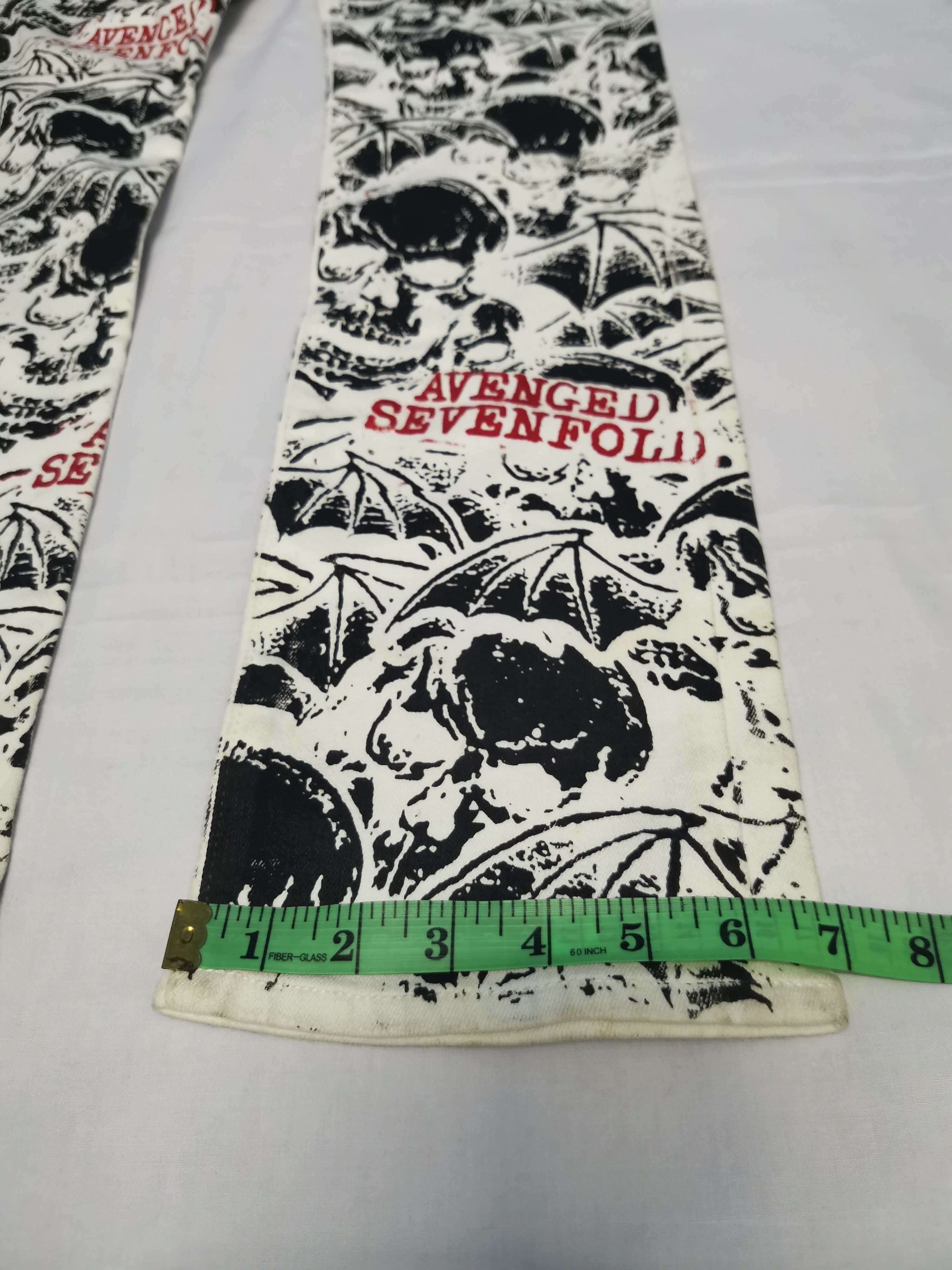 Handmade UJ Custom Avanged Sevenfold OverPrint Pant Slim Fit Straight Size US 29 - 11 Thumbnail