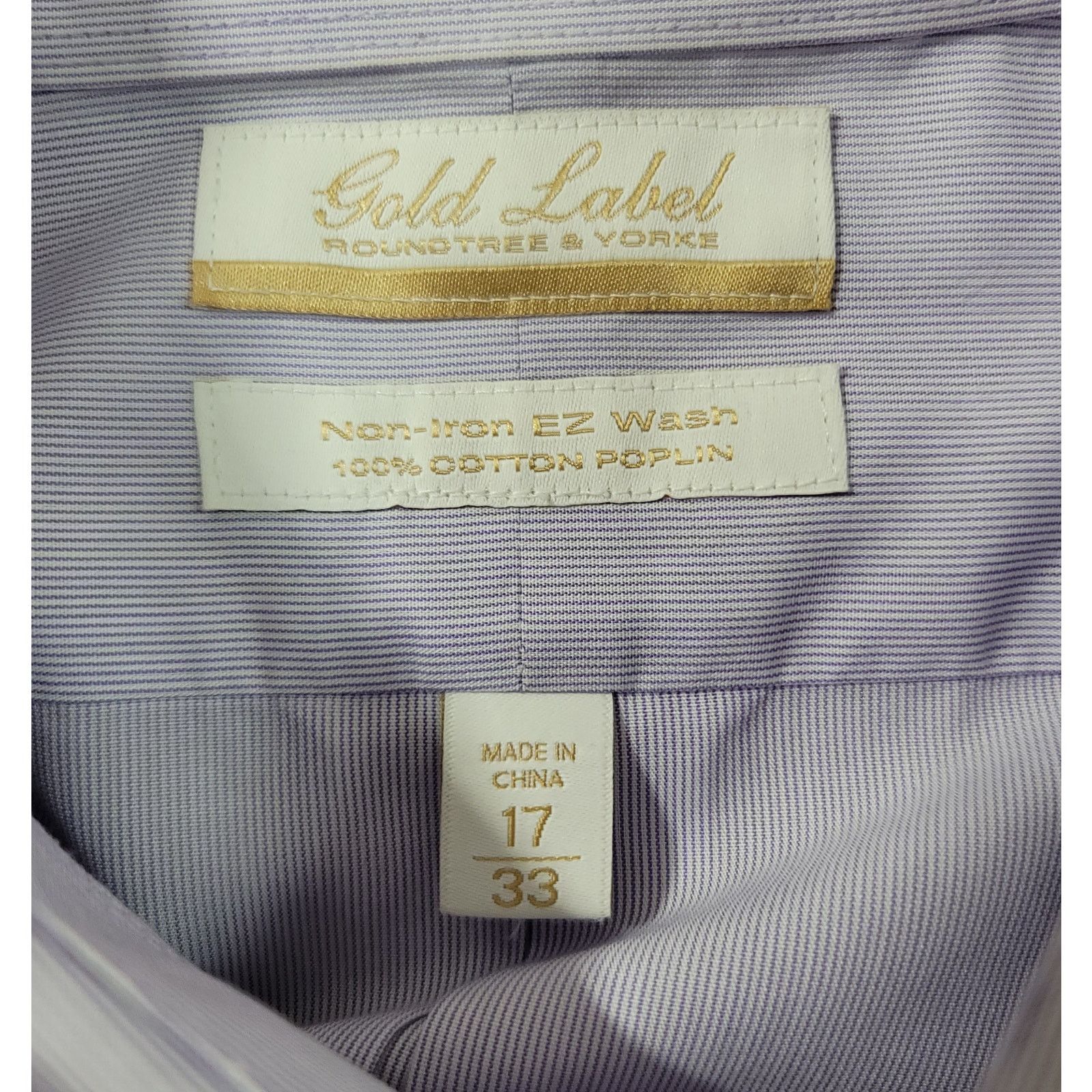Roundtree & Yorke Gold Label Roundtree & Yorke Purple Stripe Shirt 17 XLT Size US XL / EU 56 / 4 - 2 Thumbnail