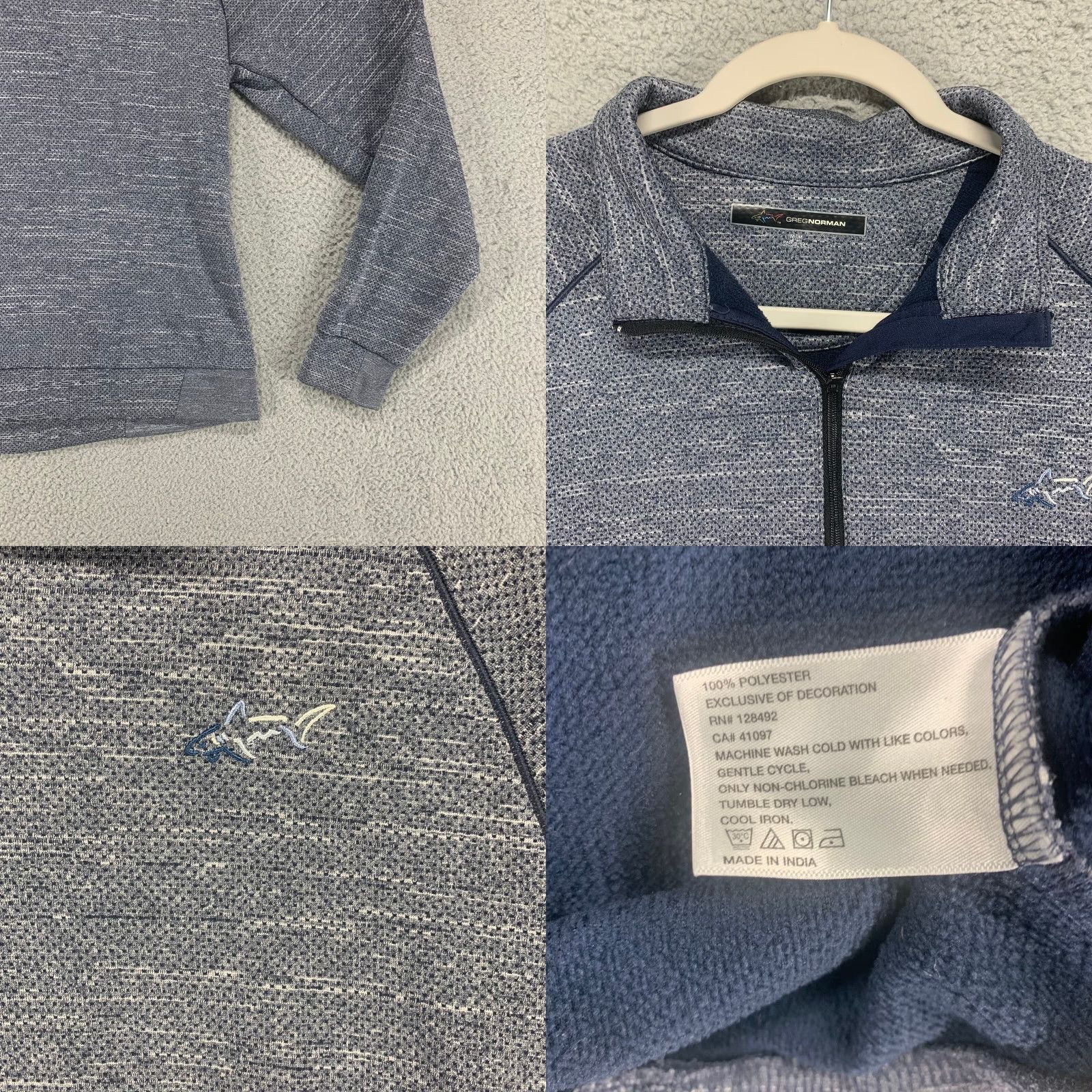 Vintage Greg Norman Mens Medium Gray Polyester Quarter Zip Pullover Sweater Size US M / EU 48-50 / 2 - 8 Thumbnail