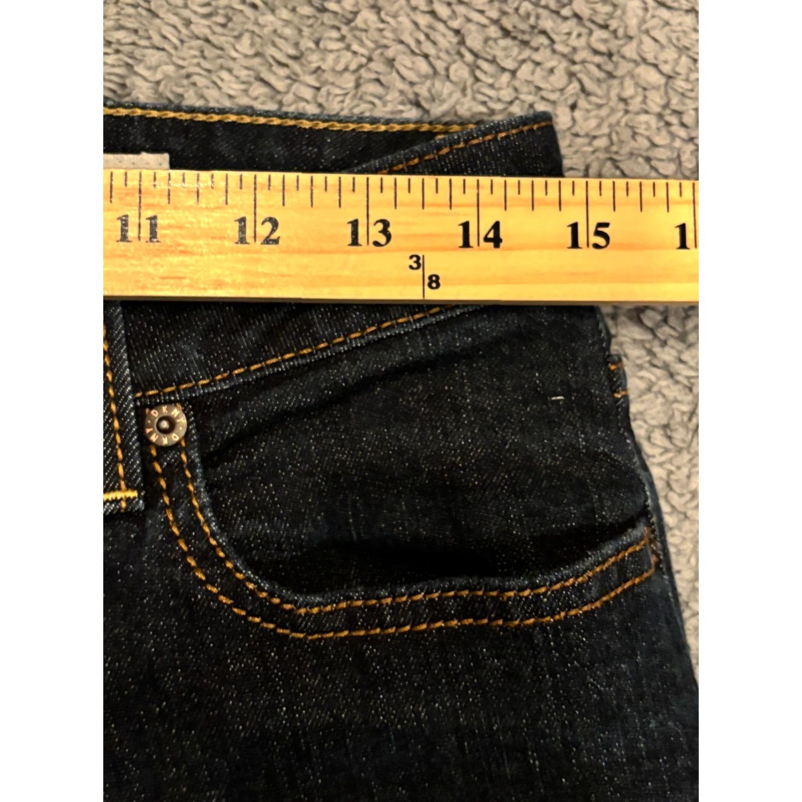 DKNY DKNY Jeans Womens 8 Bootcut Denim Blue Dark Wash Stretch Pants Regular Pockets Cotton Blend Accents Button Modern Rodeo Womens Jeans Size 30" / US 8 / IT 44 - 3 Thumbnail