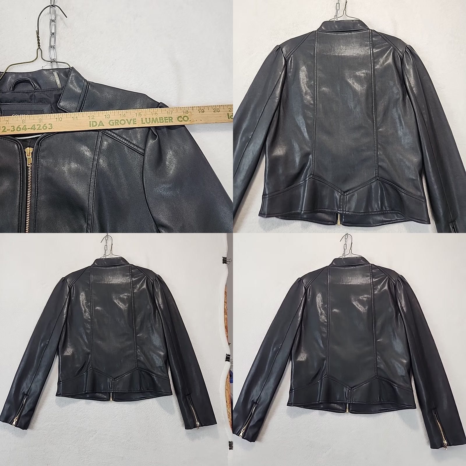 Vintage VINTAGE Colebrook Classics Black Faux Leather Biker Moto Jacket Womens Size L Motorcycle Size L / US 10 / IT 46 - 8 Thumbnail