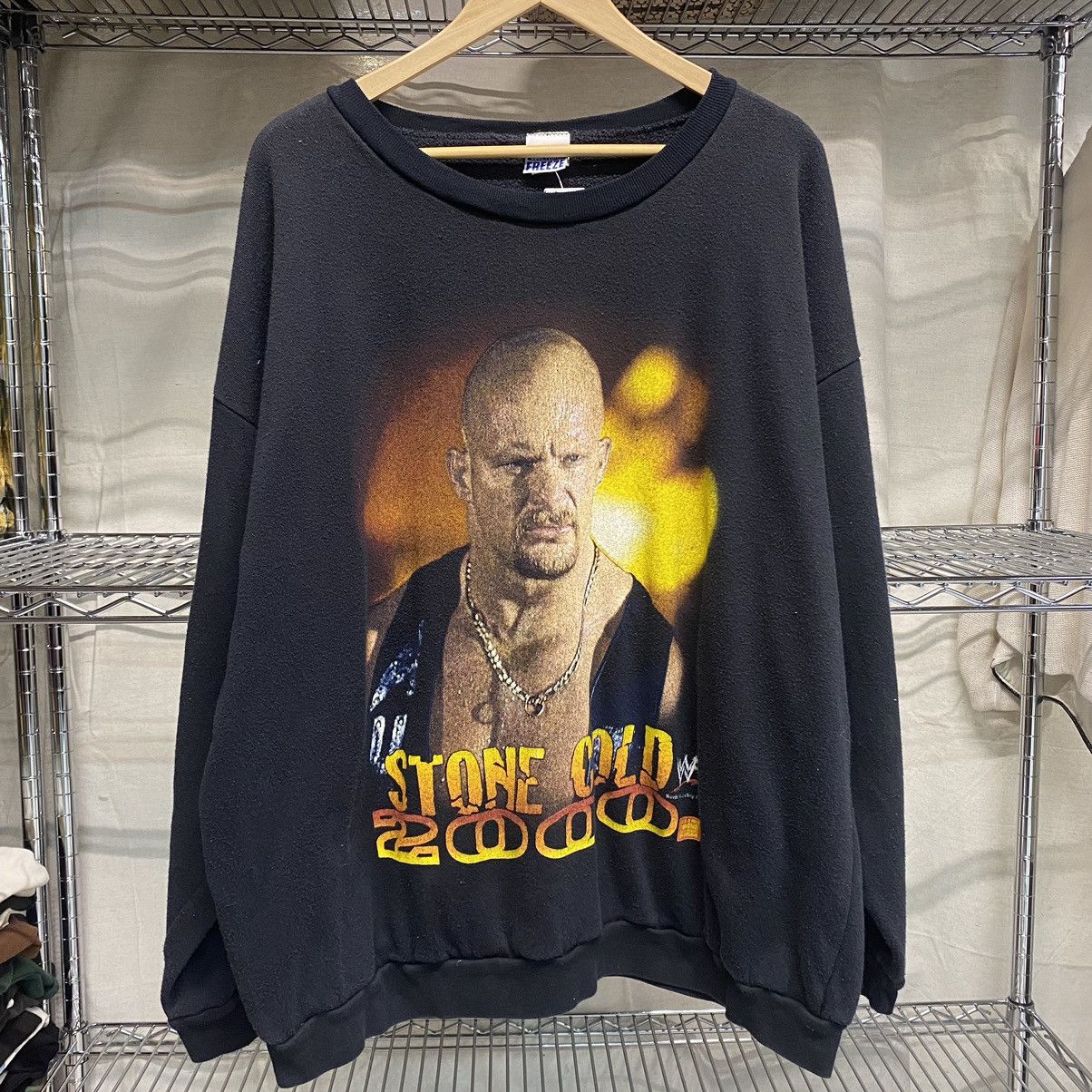 image of Vintage 2000 Stone Cold Steve Austin Sweatshirt Wwf in Black, Men's (Size XL)