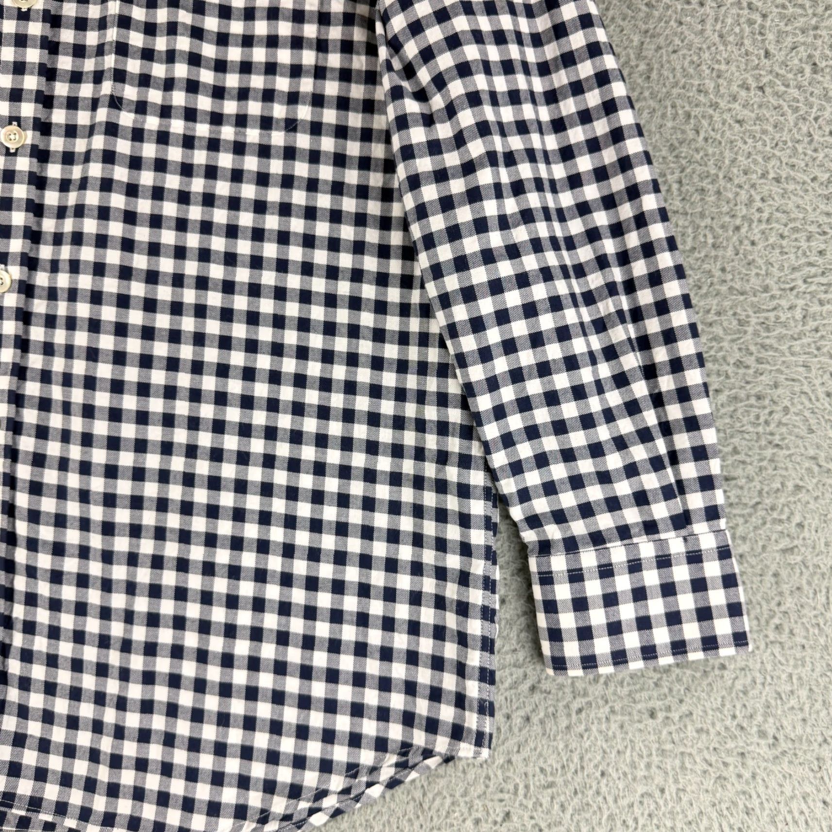 Vintage J. Peterman Button-Down Shirt Mens L Blue White Check Long Sleeve Shirt Mens Large Blue White Check Long Sleeve Size US L / EU 52-54 / 3 - 3 Thumbnail