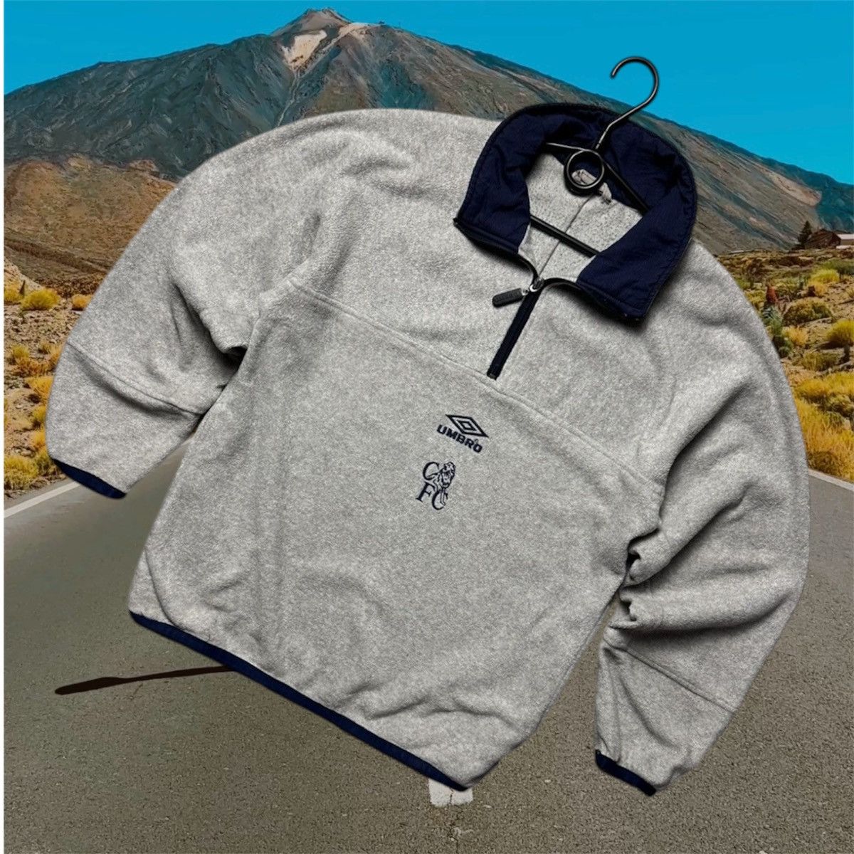 Vintage Umbro Chelsea soccer fleece hoodie anorak logo S