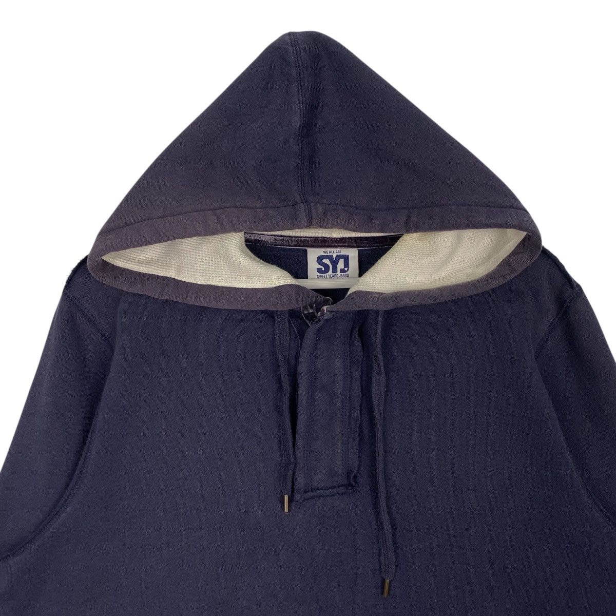 Designer × Vintage Vintage SYJ Hoodie Printed Sweater Navy Blue Size US S / EU 44-46 / 1 - 6 Thumbnail