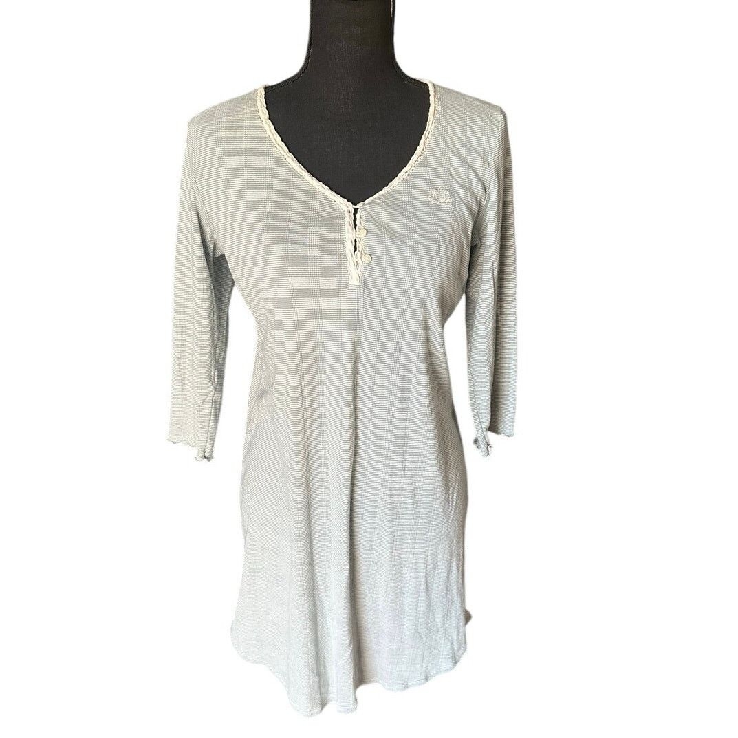 Lauren Ralph Lauren Lauren Ralph Lauren BlueWaffle Knit Nightshirt Lounge Soft Size ONE SIZE - 1 Thumbnail