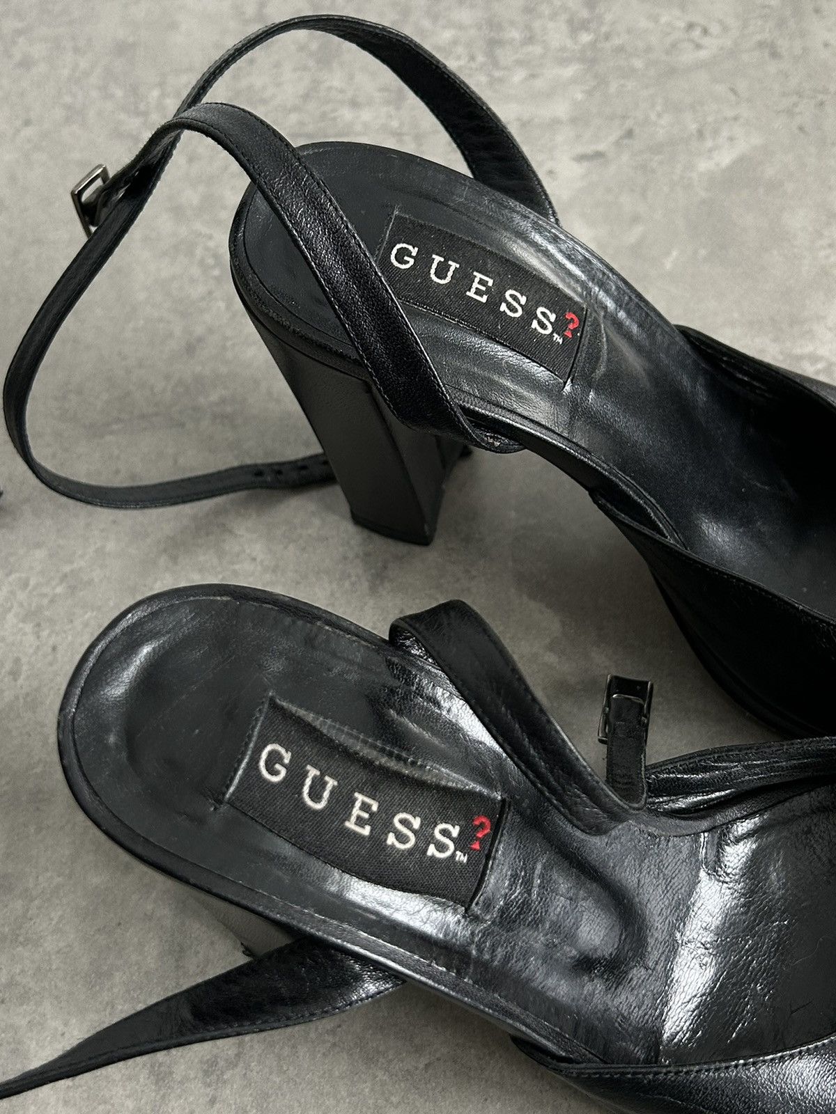 Guess × Vintage Guess Cute Vintage Leather Heels Y2K 00s 90s office siren Size US 6.5 / IT 36.5 - 6 Thumbnail