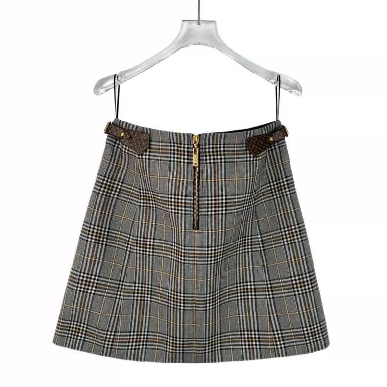 Louis Vuitton Louis Vuitton Color Block Plaid Skirt-2506 Size 35" - 2 Thumbnail