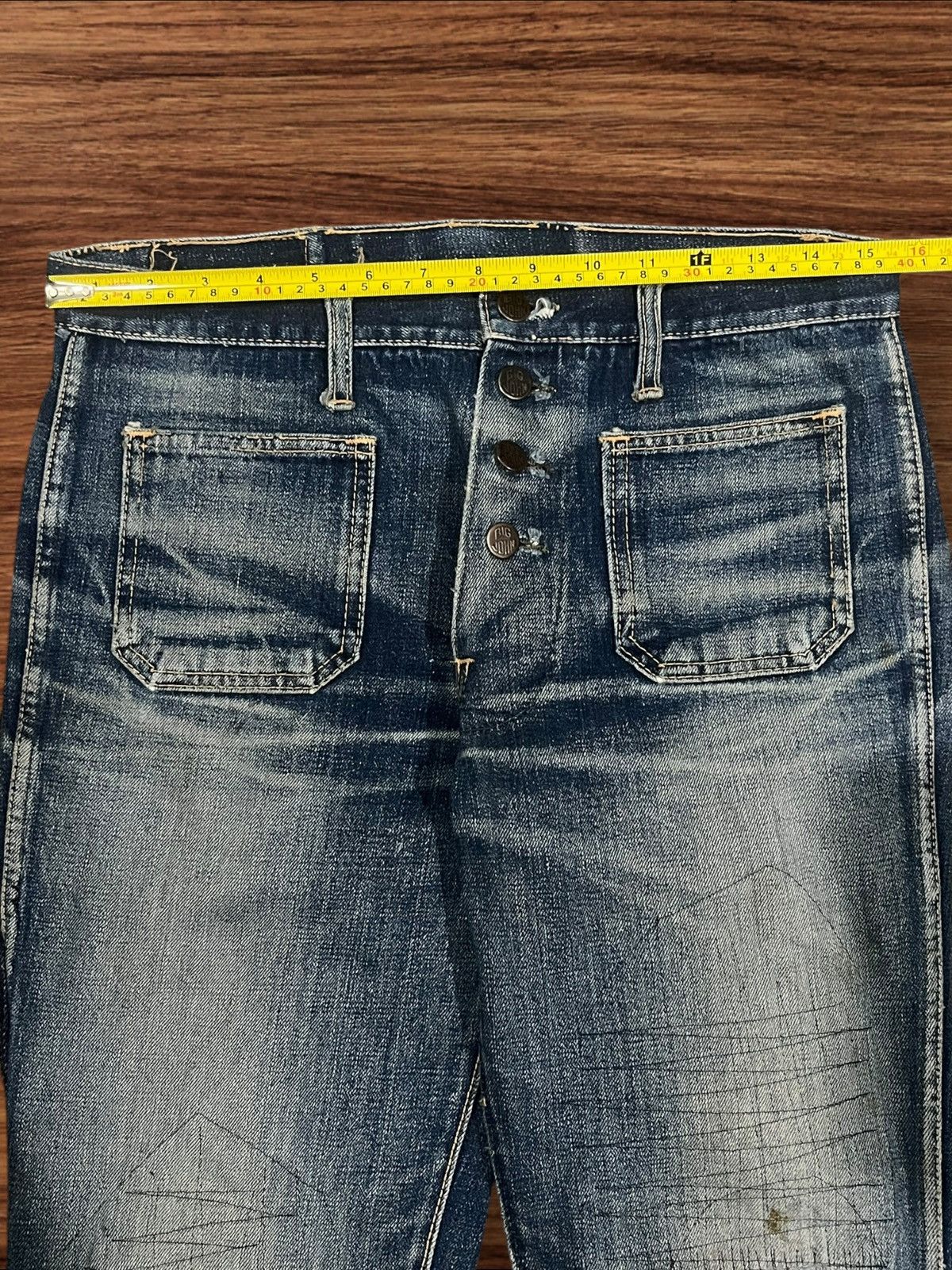 Hysteric Glamour Japanese Brand John Bull Bell Bottom Button Fly Flare Jeans Size US 30 / EU 46 - 16 Thumbnail