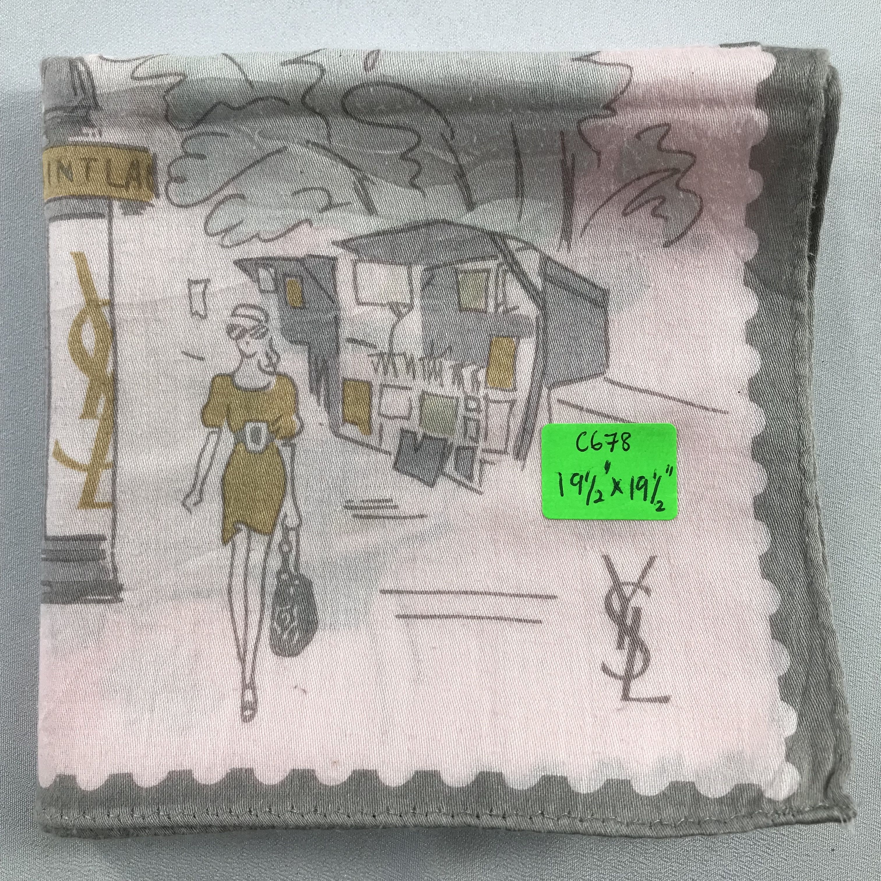 Yves Saint Laurent Yves Saint Laurent Handkerchief / Bandana / Neckerchief C678 Size ONE SIZE - 7 Thumbnail