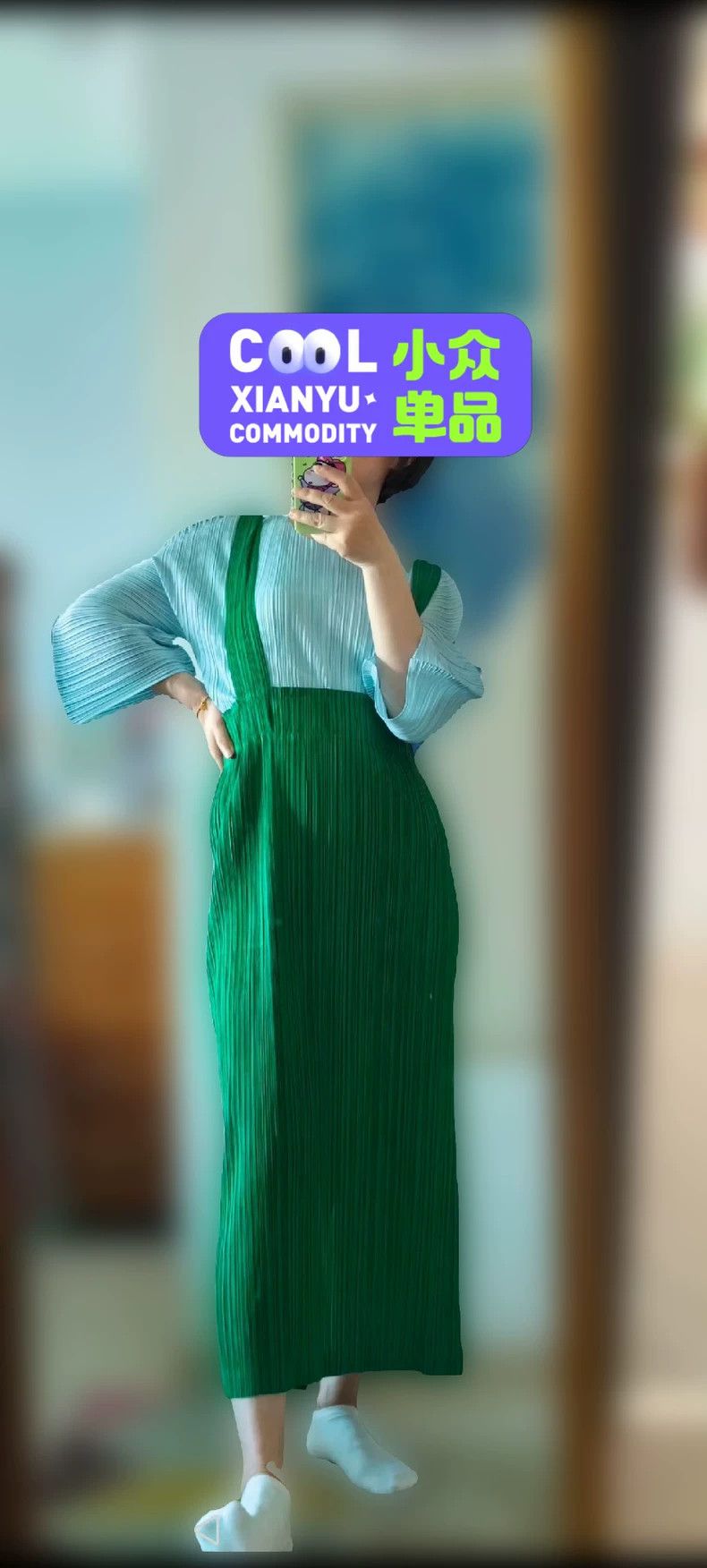 Issey Miyake Issey Miyake size:3 Green pleated dress Size S / US 4 / IT 40 - 8 Thumbnail
