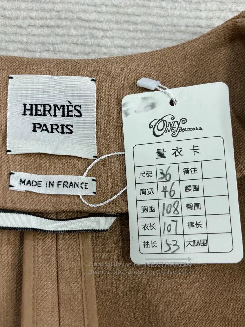 Hermes Hermes Khaki linen coat Size XS / US 0-2 / IT 36-38 - 4 Thumbnail