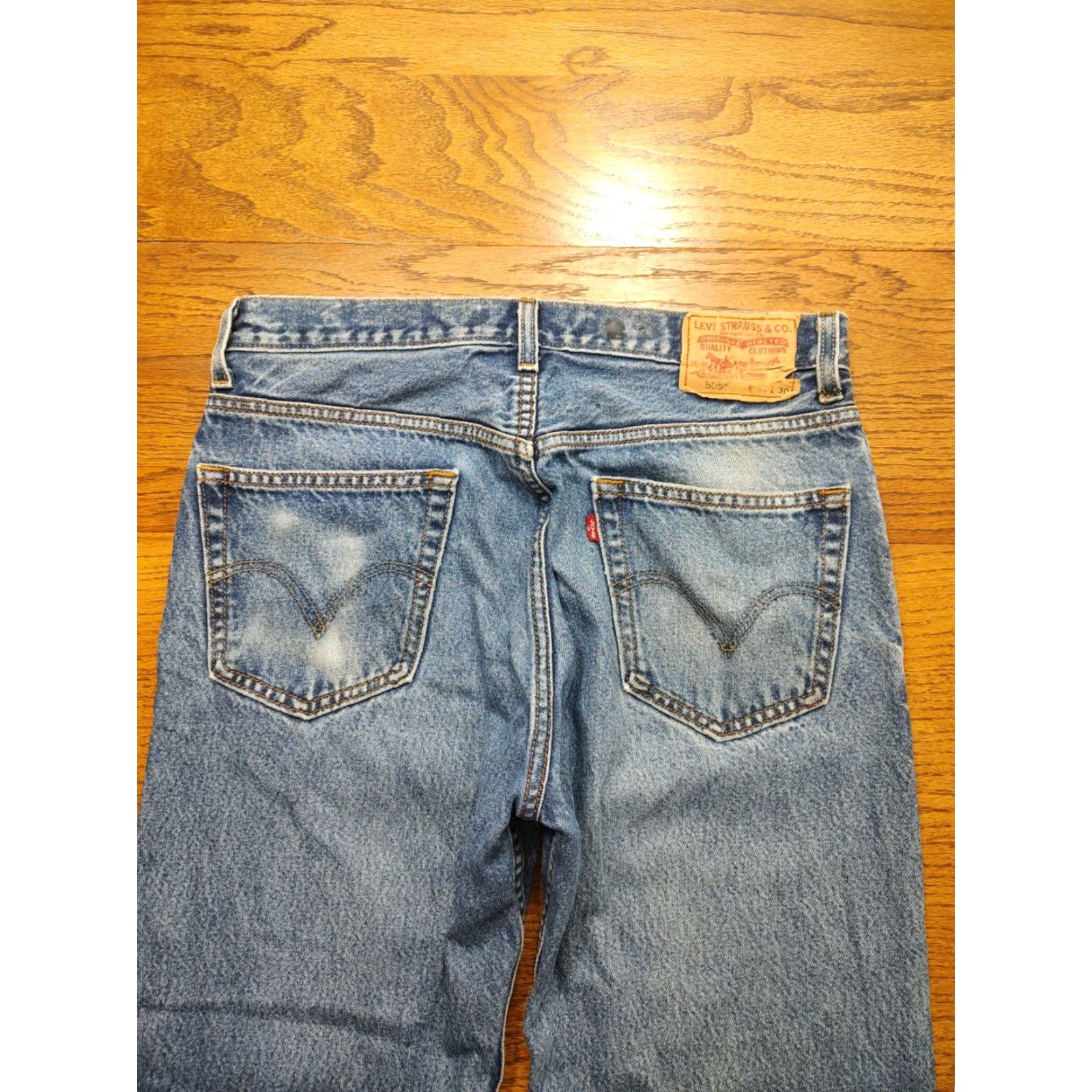 Levi's VINTAGE Levis 505 Jeans Mens 33x30 Blue Straight Denim Western Cowboy Size US 33 - 3 Thumbnail