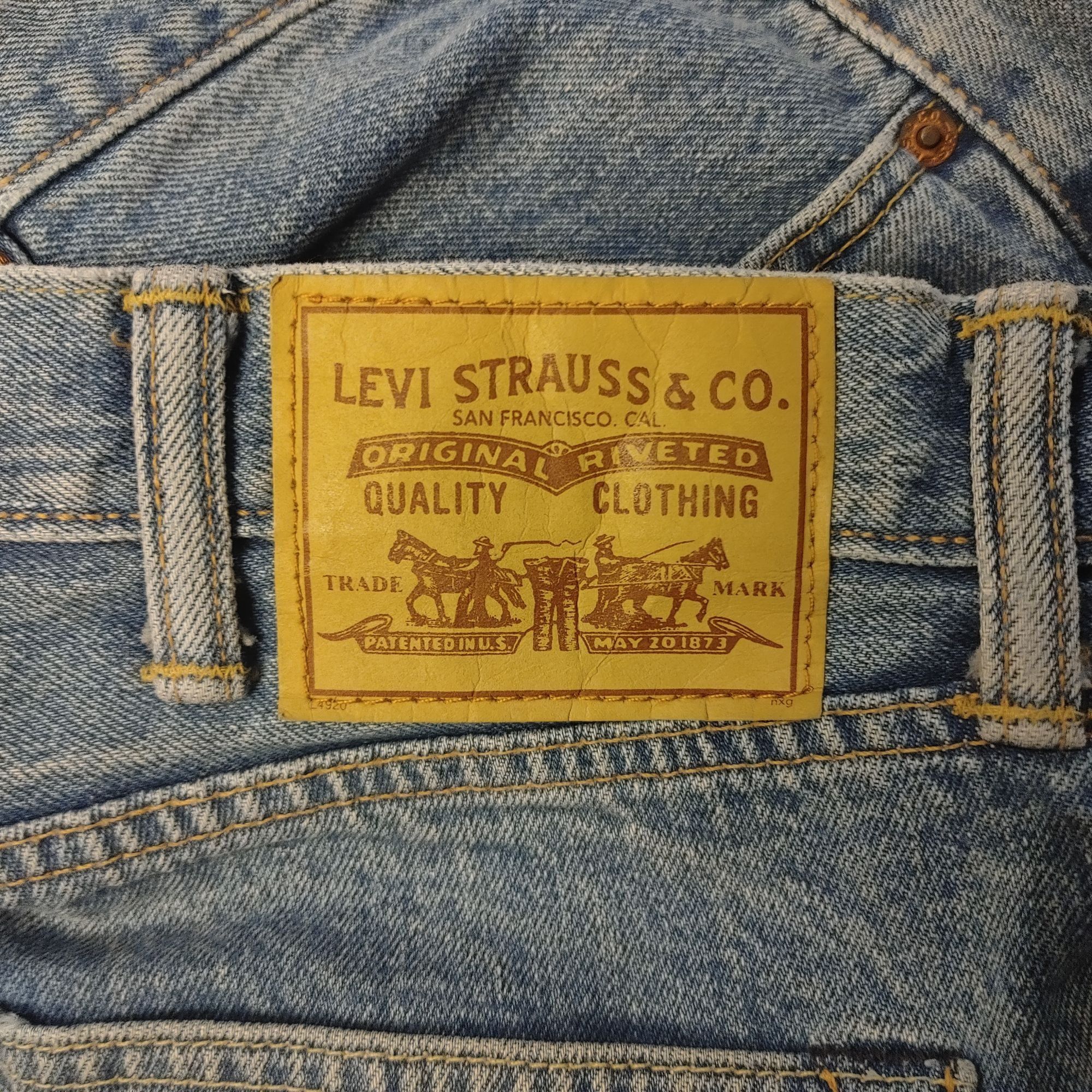 Levi's Levi Strauss & Co. Men's Medium Wash Blue Denim Button Fly J Size US 38 / EU 54 - 3 Thumbnail