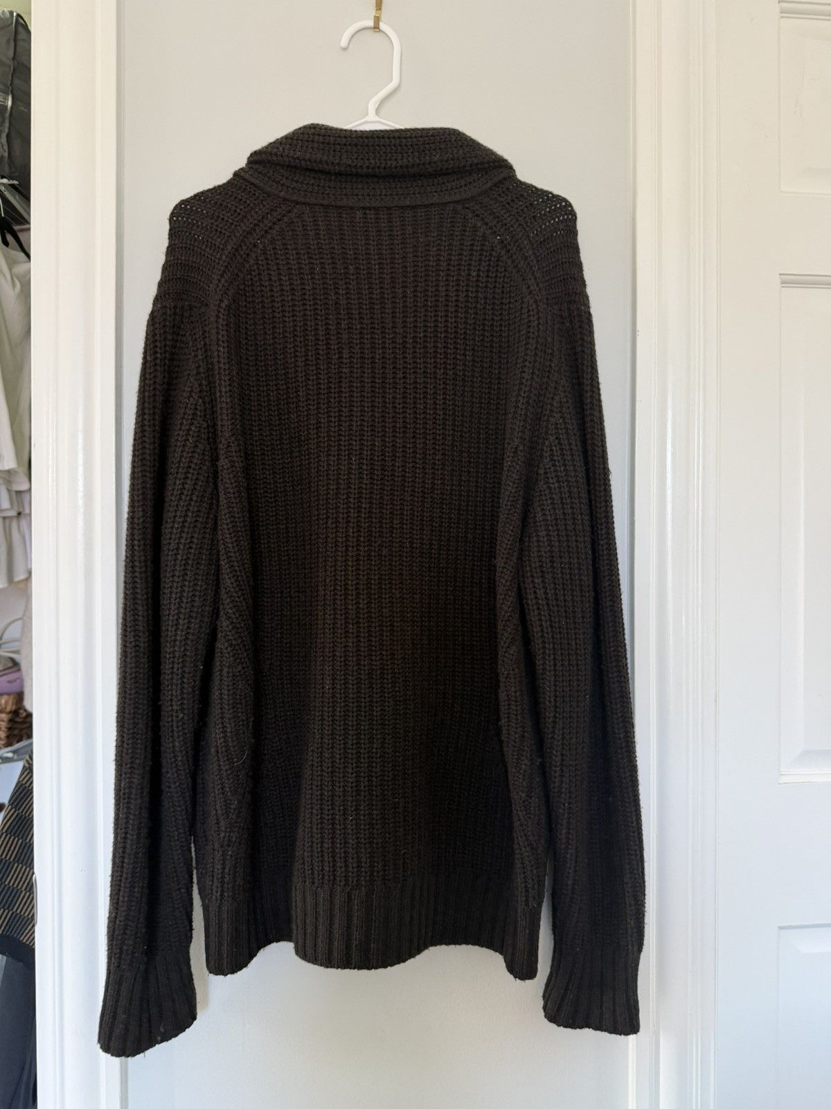 Buck Mason Buck Mason Shawl Collar Cardigan Brown Heavy Knit Sweater Size US L / EU 52-54 / 3 - 3 Thumbnail