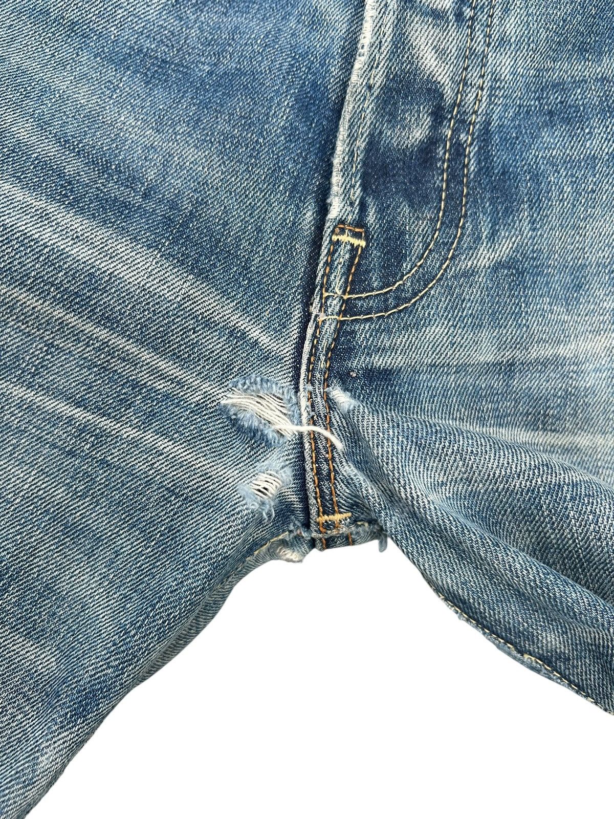 Kapital VINTAGE LEVIS BIG E SELVEDGE THRASHED DENIM JEANS Size US 29 - 13 Thumbnail