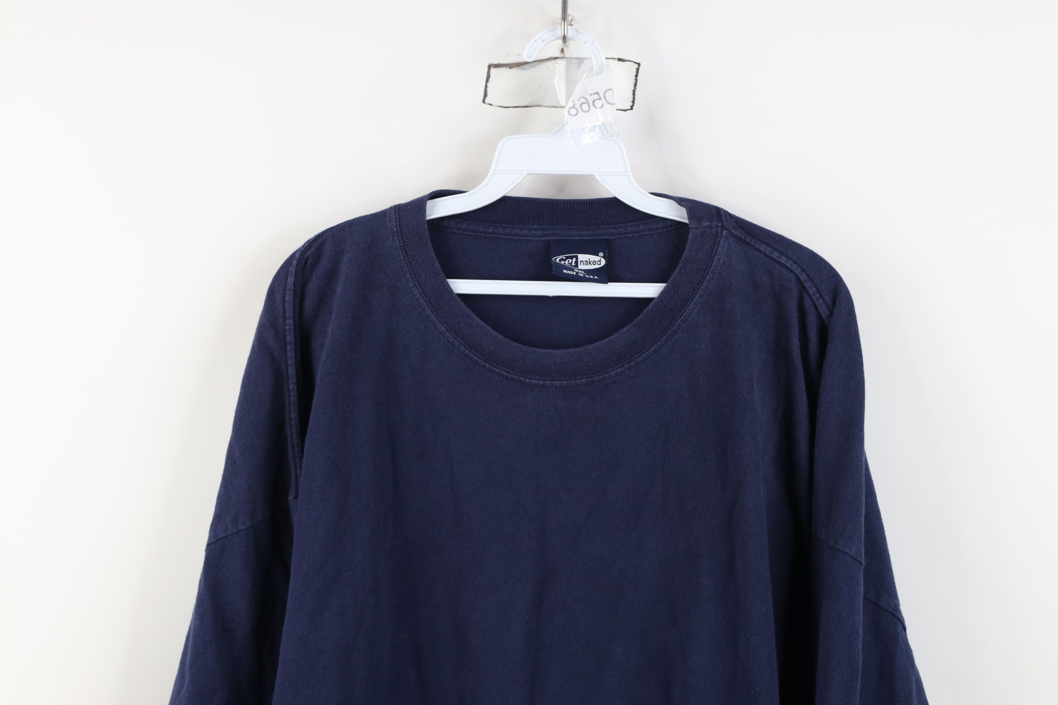 Vintage Vintage 90s Streetwear Cotton Long Sleeve T-Shirt Blue USA Size US XXL / EU 58 / 5 - 2 Thumbnail