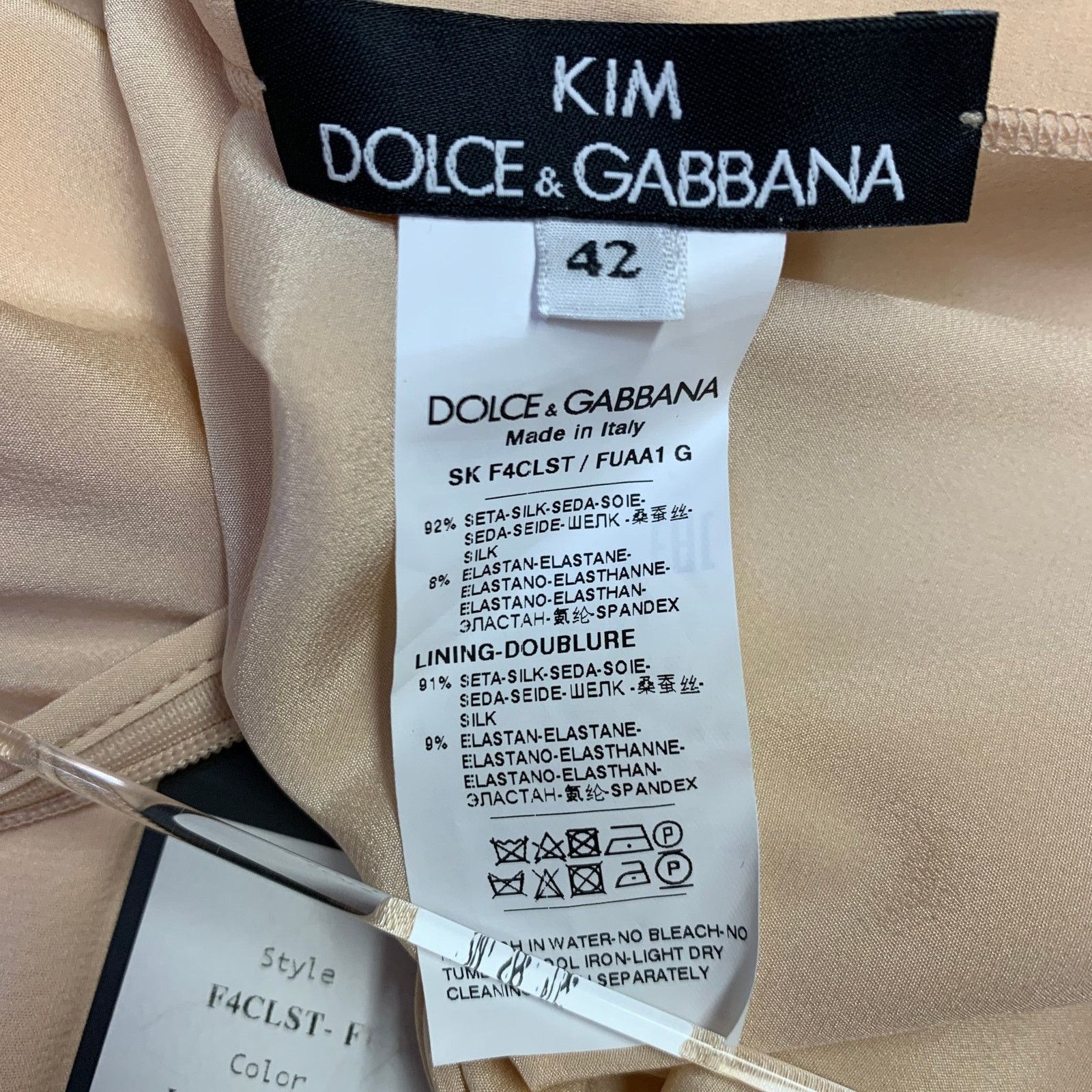 Dolce & Gabbana SS23 1997-98 Re-issue 6 Beige Silk Blend Pencil Long Skirt Size 28" / US 6 / IT 42 - 7 Thumbnail