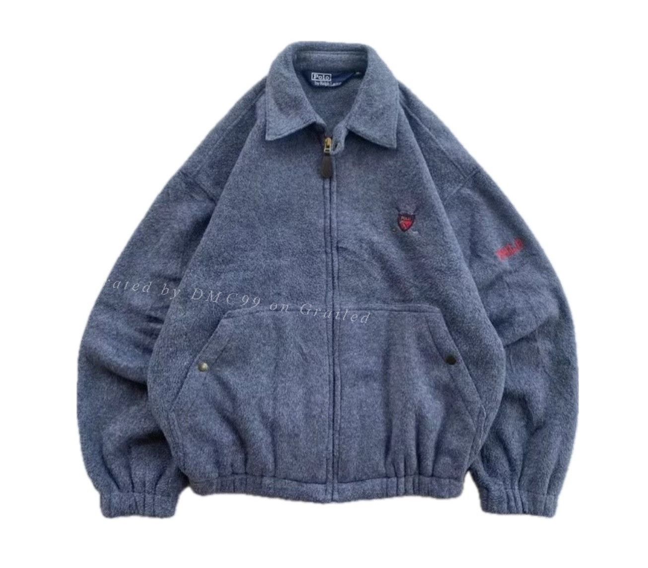 Vintage Vintage Polo Ralph Lauren Grey Wool Jacket Size US M / EU 48-50 / 2 - 1 Thumbnail