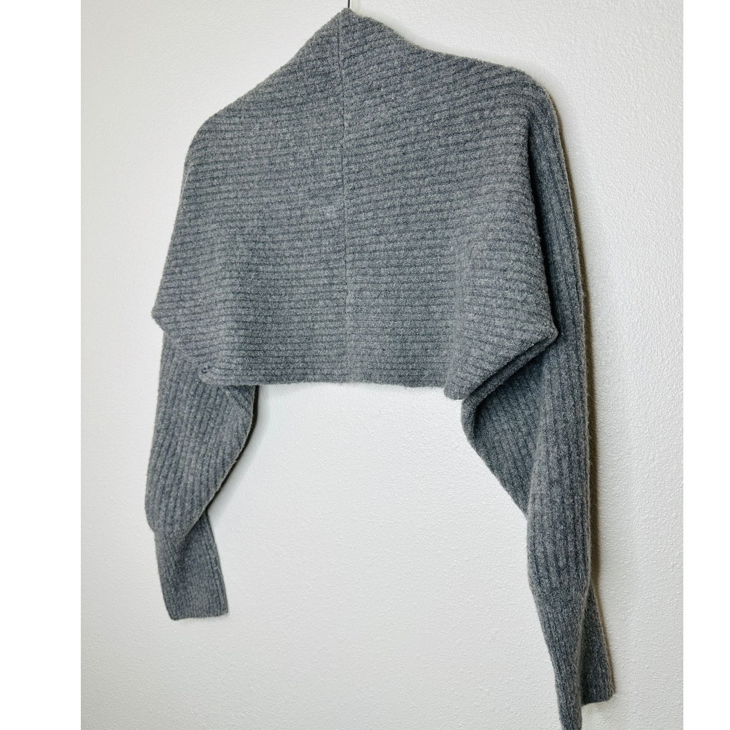 Zara ZARA Heather Gray Ribbed Knit Long Sleeve Bolero Shrug M Size M / US 6-8 / IT 42-44 - 7 Thumbnail