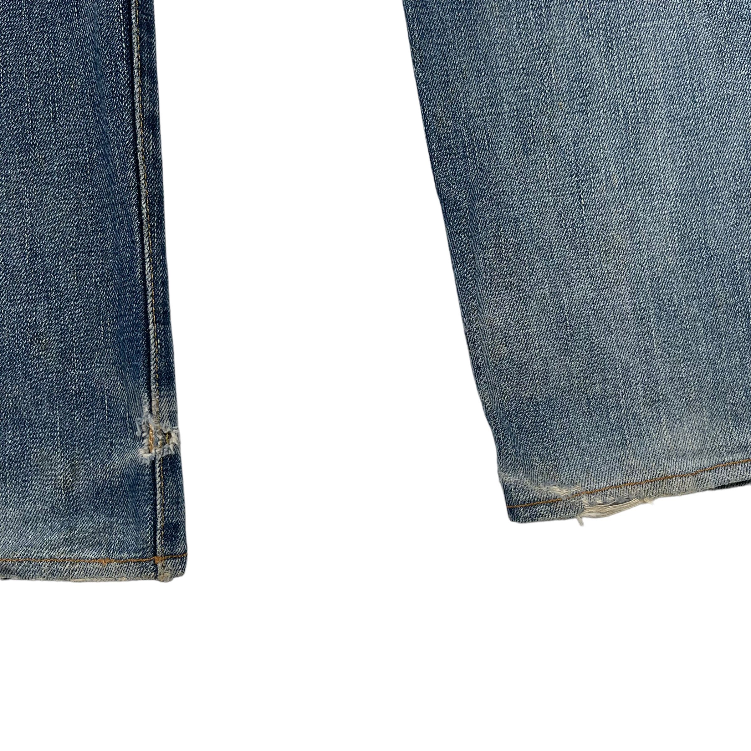 Edwin × Vintage Vintage 1980s Edwin 505 Selvedge Washed Distressed Jeans Size US 30 / EU 46 - 14 Thumbnail
