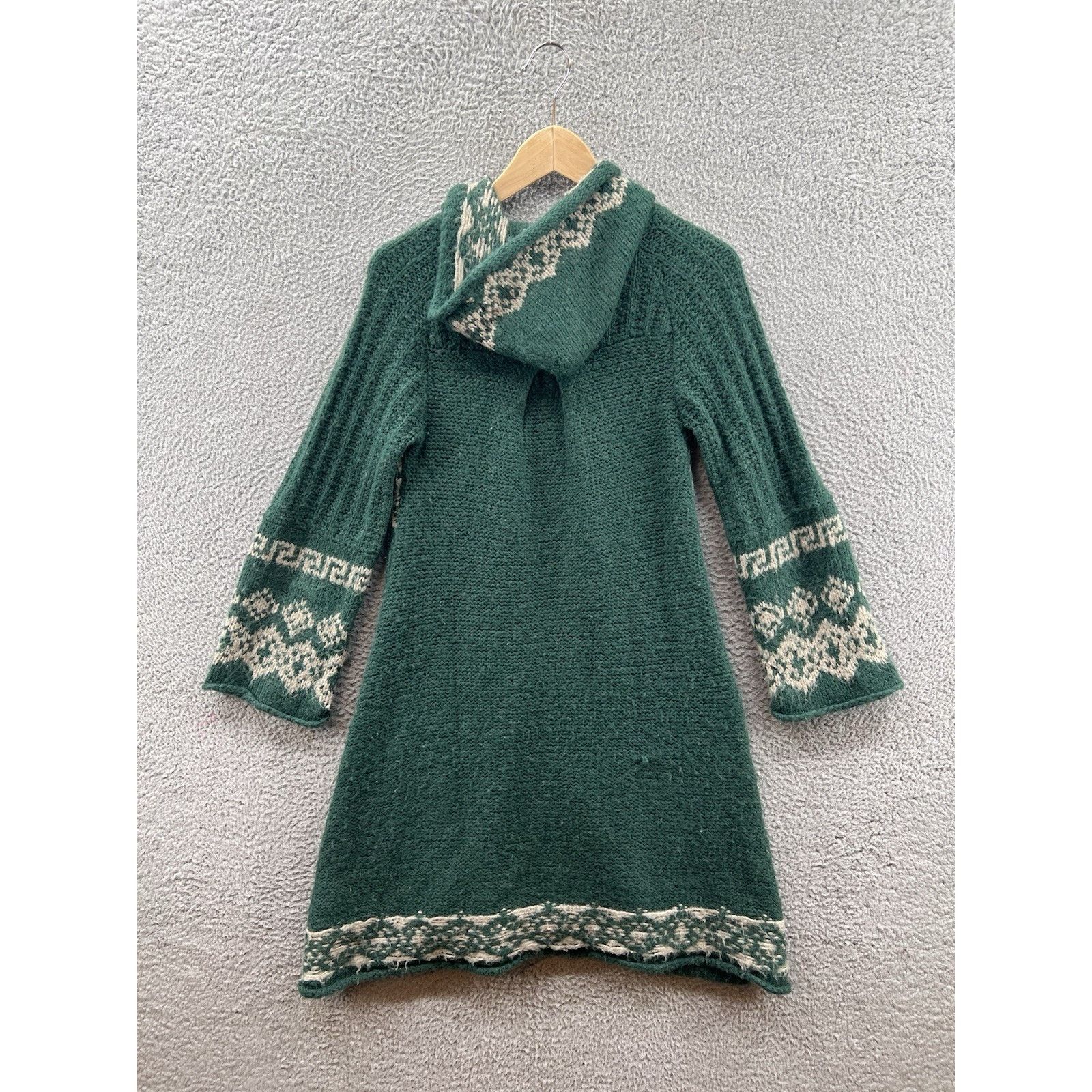 Free People Free People Long Green Knit Zip Cloak Sweater Women’s Medium Size M / US 6-8 / IT 42-44 - 2 Thumbnail