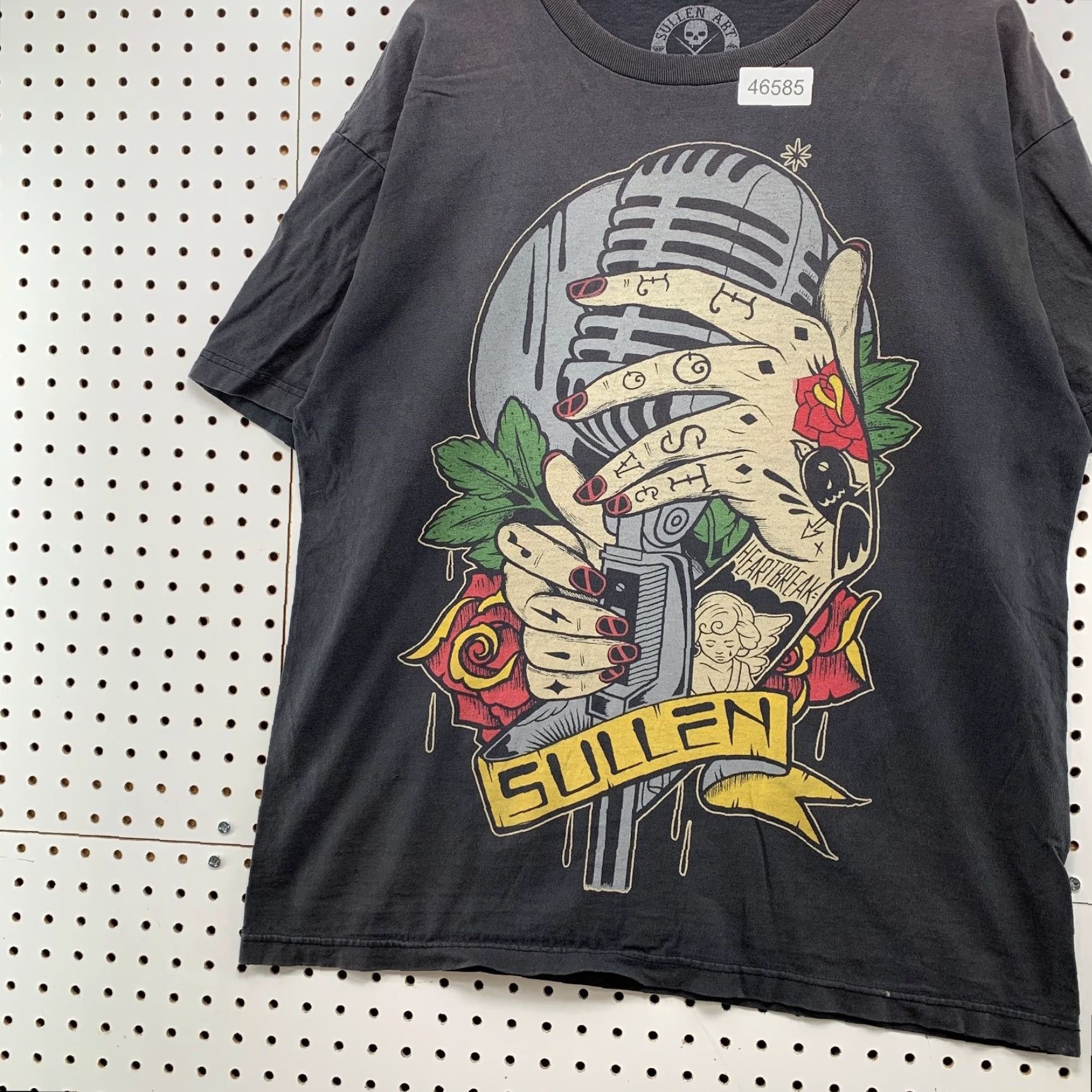 Vintage Sullen Art Collective Shirt Mens XL Faded Black Punk Tattoo Microphone Y2K USA Size US XL / EU 56 / 4 - 5 Thumbnail