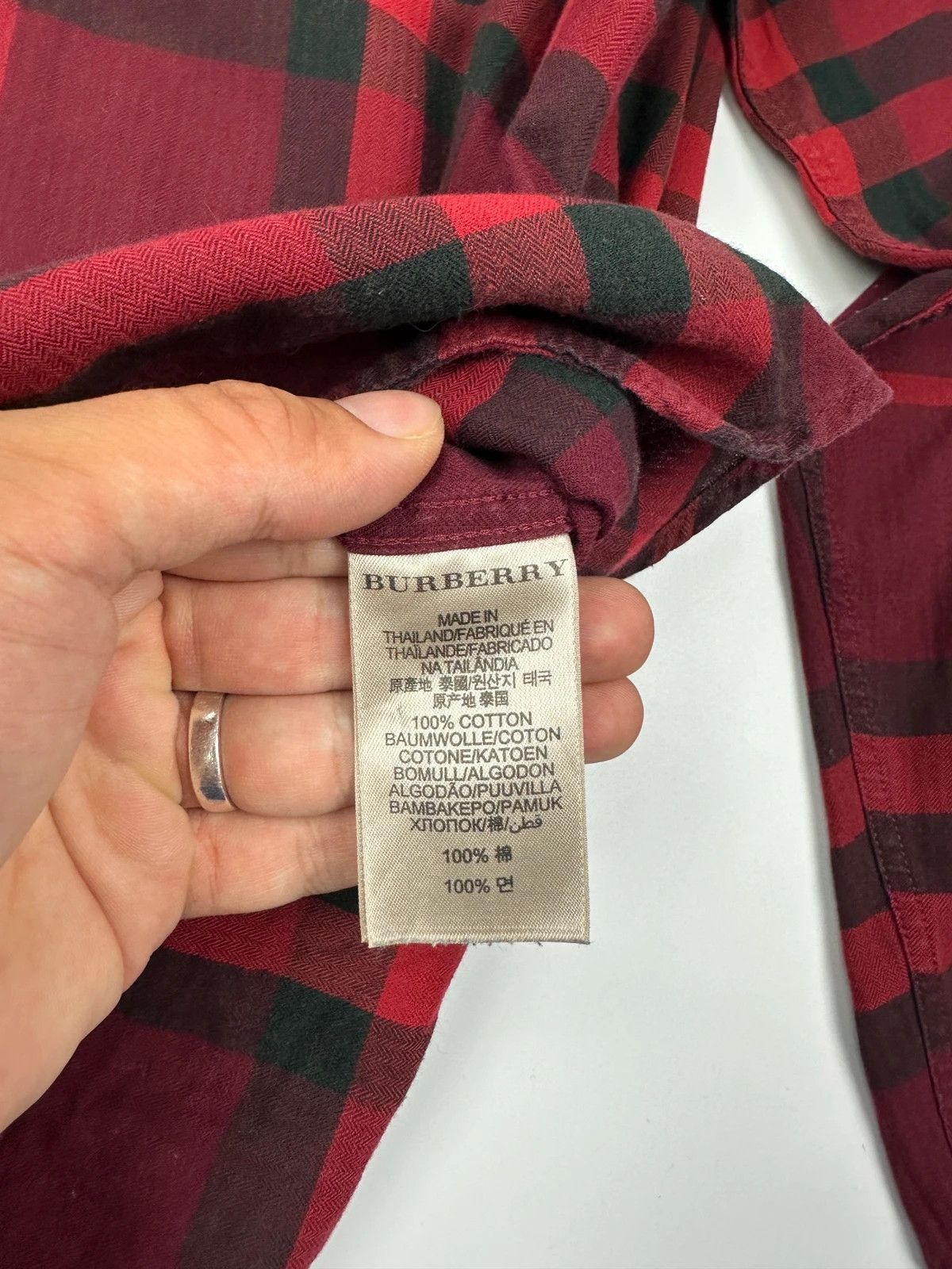 Burberry Burberry 00’s Red & Black Checkered Tartan Longsleeves Shirt Size US L / EU 52-54 / 3 - 9 Thumbnail