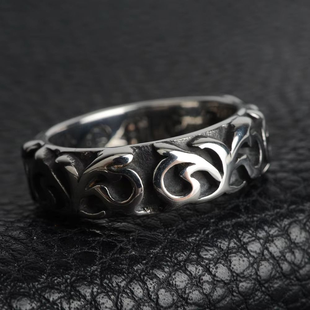 Jewelry Vintage Punk Steel Flower Style Ring Size ONE SIZE - 2 Thumbnail