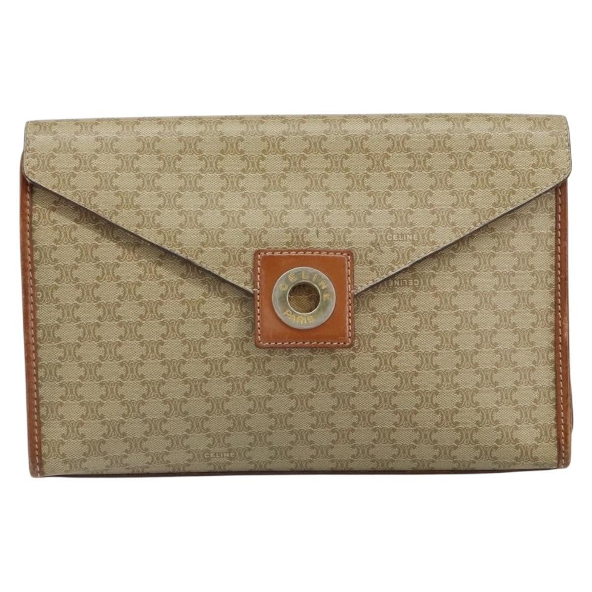 Celine Celine Circle Logo Macadam Pouch Canvas and Leather Size ONE SIZE - 1 Thumbnail